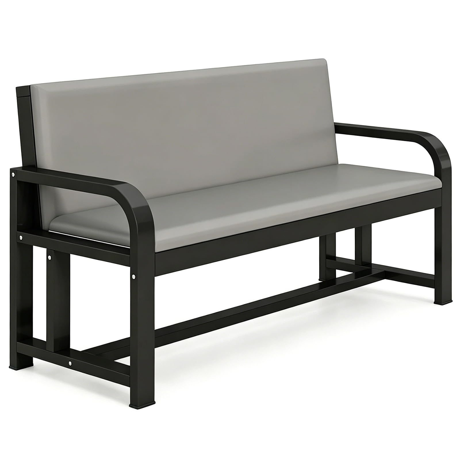 Wartebank 3-Sitzer Sitzbank mit Rückenlehne Stahlrahmen 300 kg Verstellbare Rückenlehne für Krankenhaus Wartezimmer(100cm/39in)
