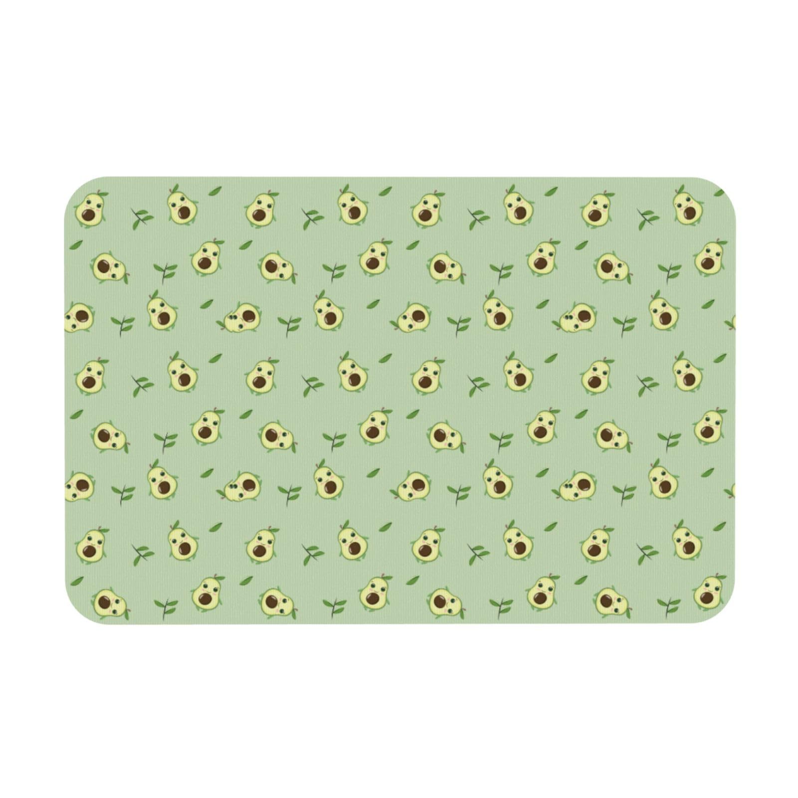 Avocado Leaf Green Bath Mat Rugs Diatomaceous Earth Bath Mat Non-Slip Quick Dry Absorbent Shower Rug 15 X 23 Inch