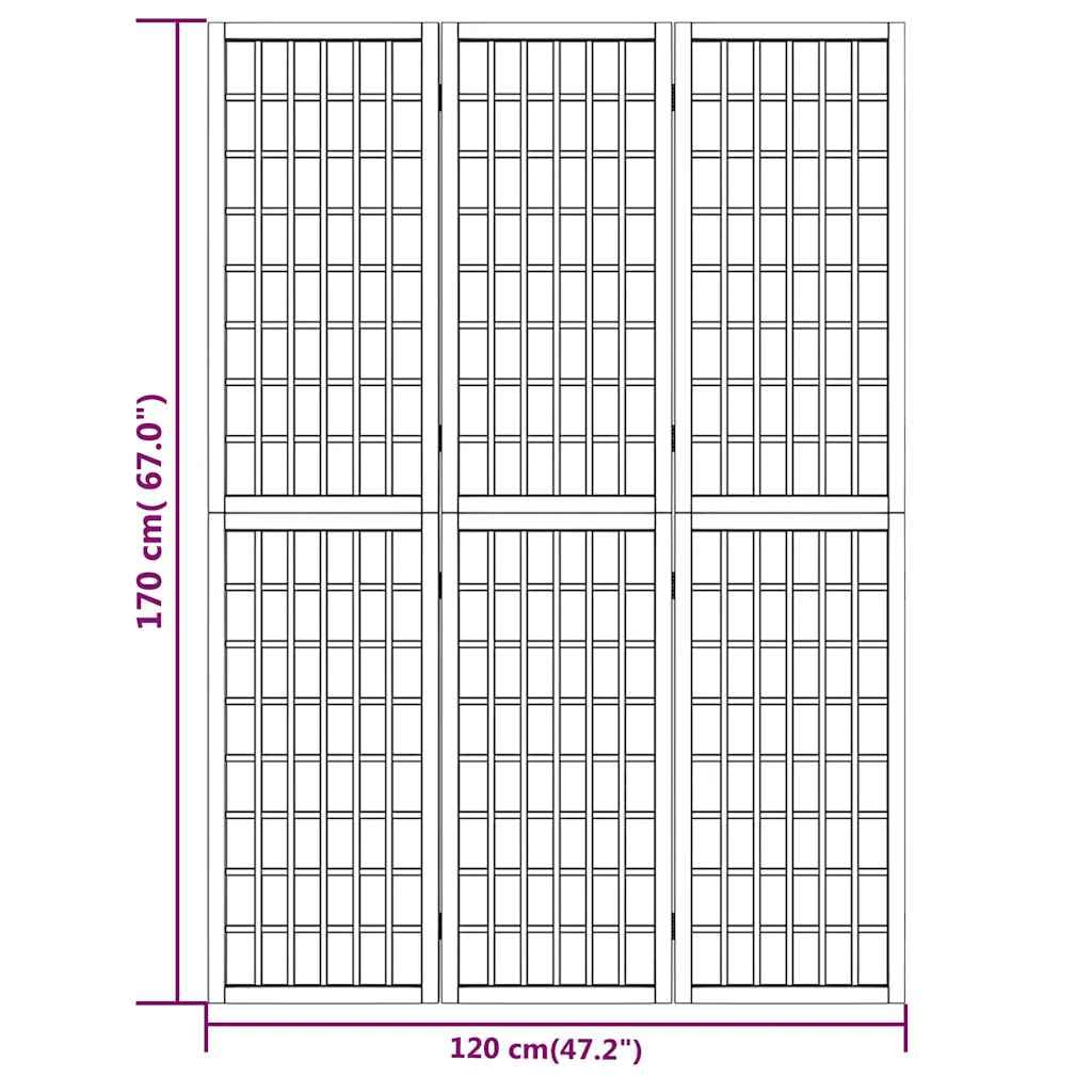 vidaXL Biombo plegable con 3 paneles estilo japonés blanco 120x170 cm