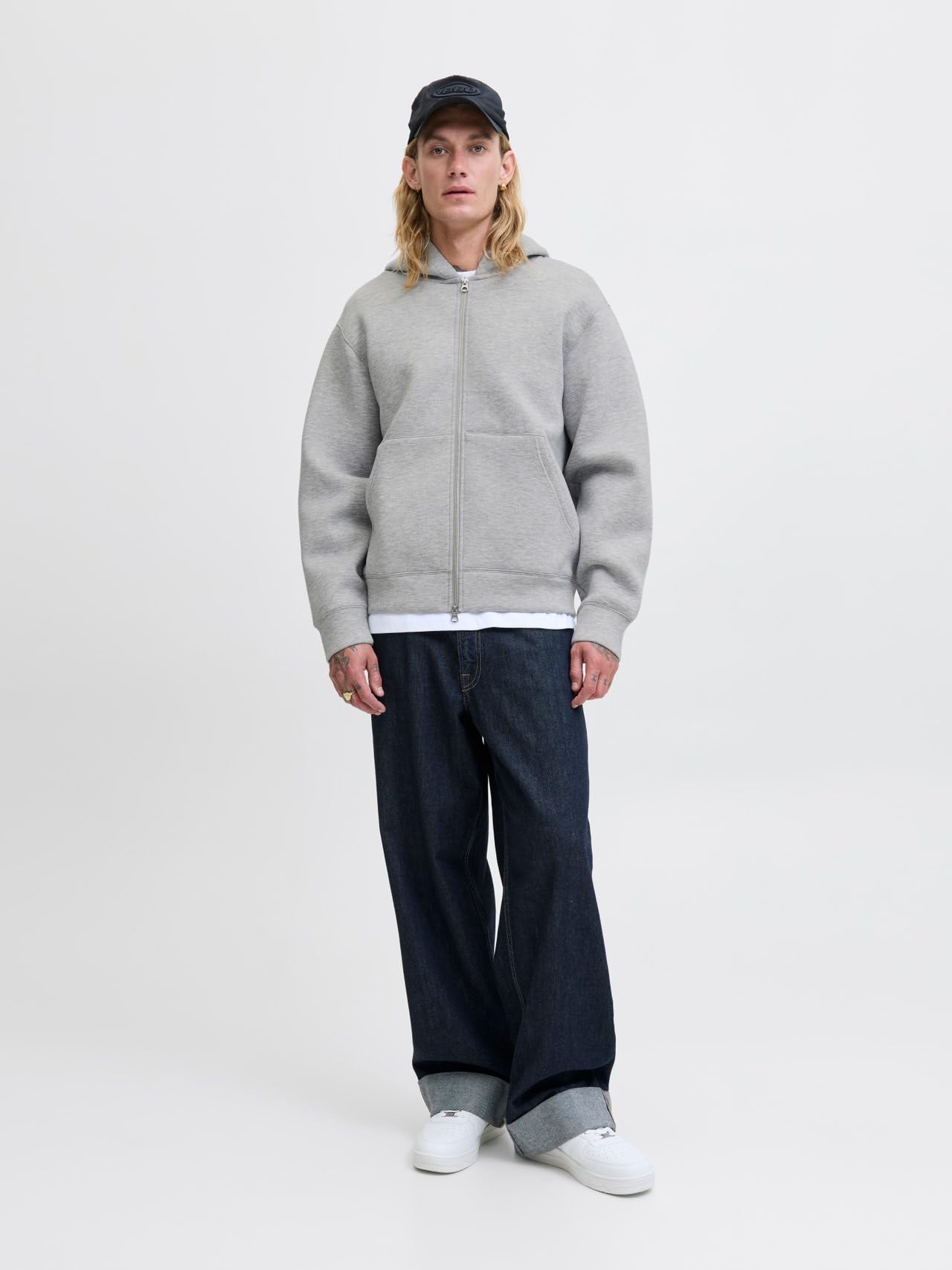 JACK & JONES Jcocover Scuba Sweat Zip Hood Noos Jcocover Scuba Sweat Zip Hood Noos Uomo (Pacco da 1)
