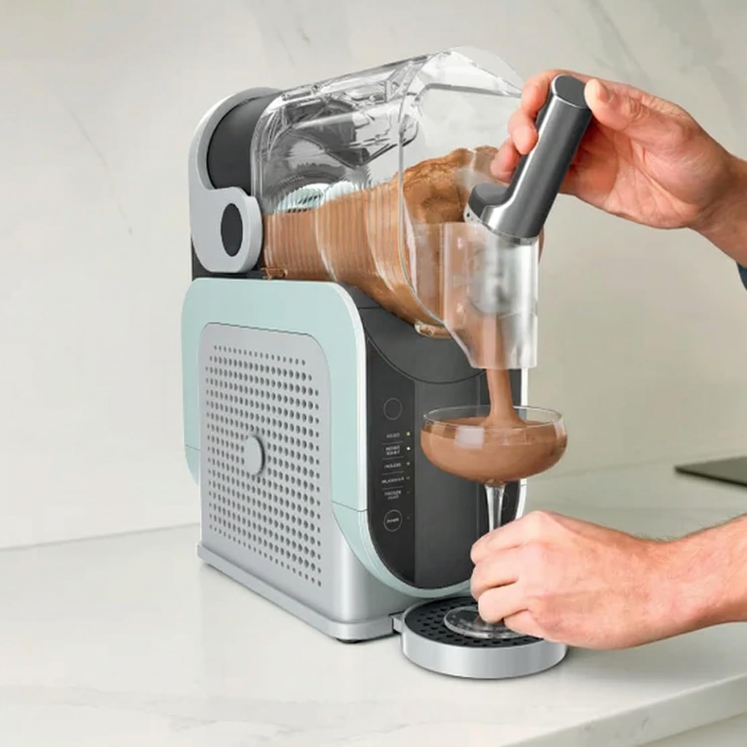 SLUSHi with RapidChill Technology, Professional Frozen Drink Maker with 96-oz. Pitcher, 5 Auto-iQ Programs, and Self-Serve Spout, Margaritas, Frappés, and More, Premium Accents.