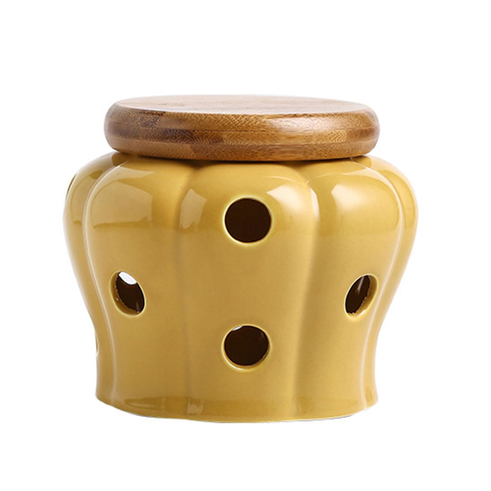 Hsioluted Hollow Storage Jar with Lid Candy Box Lampshade Household Ceramic Storage Jar Garlic Container Gift Worthy