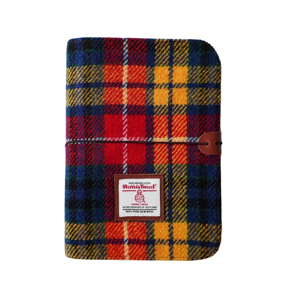 TAILORMAP Harris Tweed A5 Binder 6 Ring Refillable Journal with 100% Wool Fabric Cover, 80 Pages, Handmade Writing Notebook for Office or Travel (No.879)