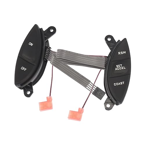 ACROPIX Botón del interruptor de control de crucero del volante delantero con cable para Ford para Ranger - Par de 1 negro