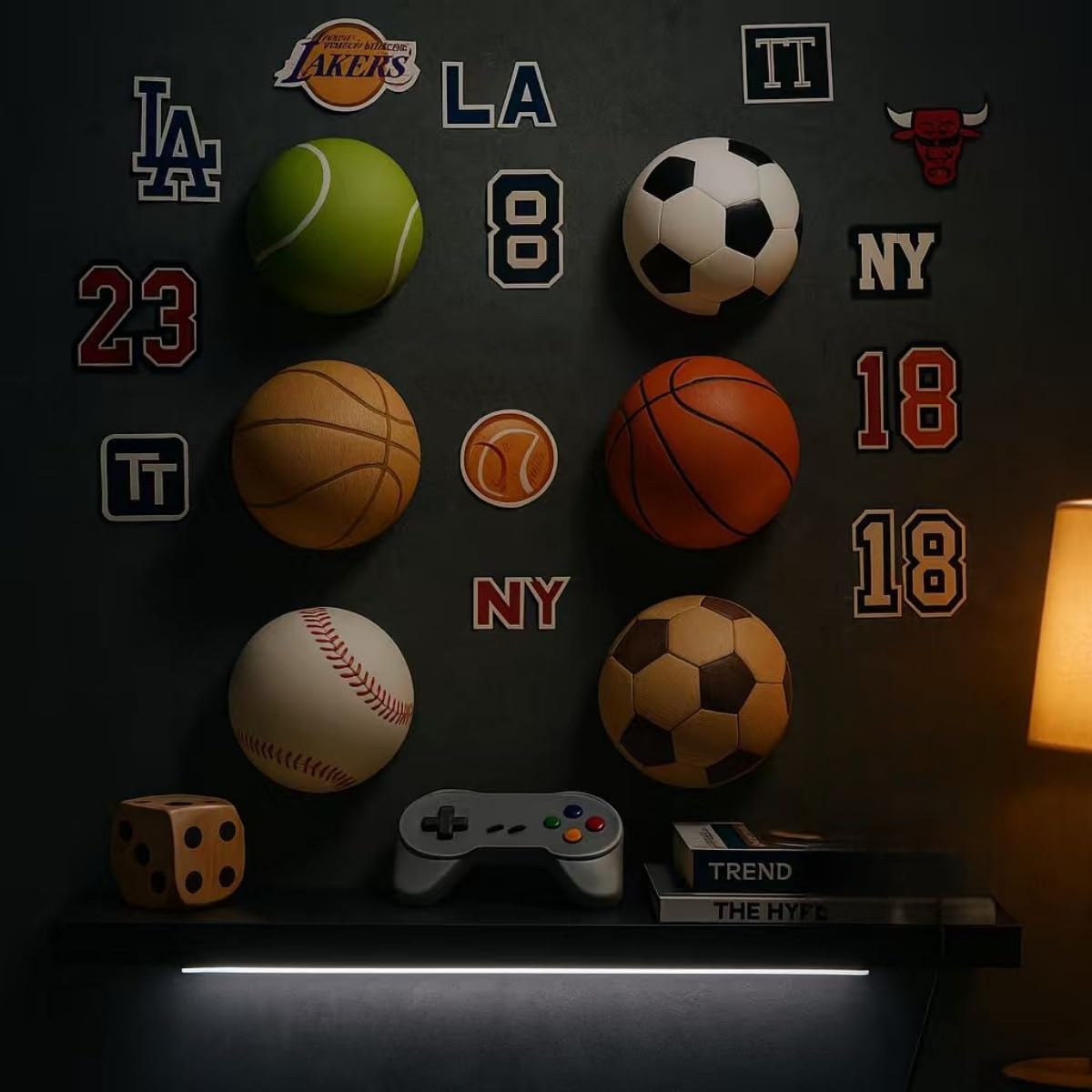 Apribottiglie in Legno a Forma di Palla con Magnete – Regali di Natale, Compleanno per Uomo, Padre, Marito, Fidanzato, Bar di Casa Accessori (Basket)