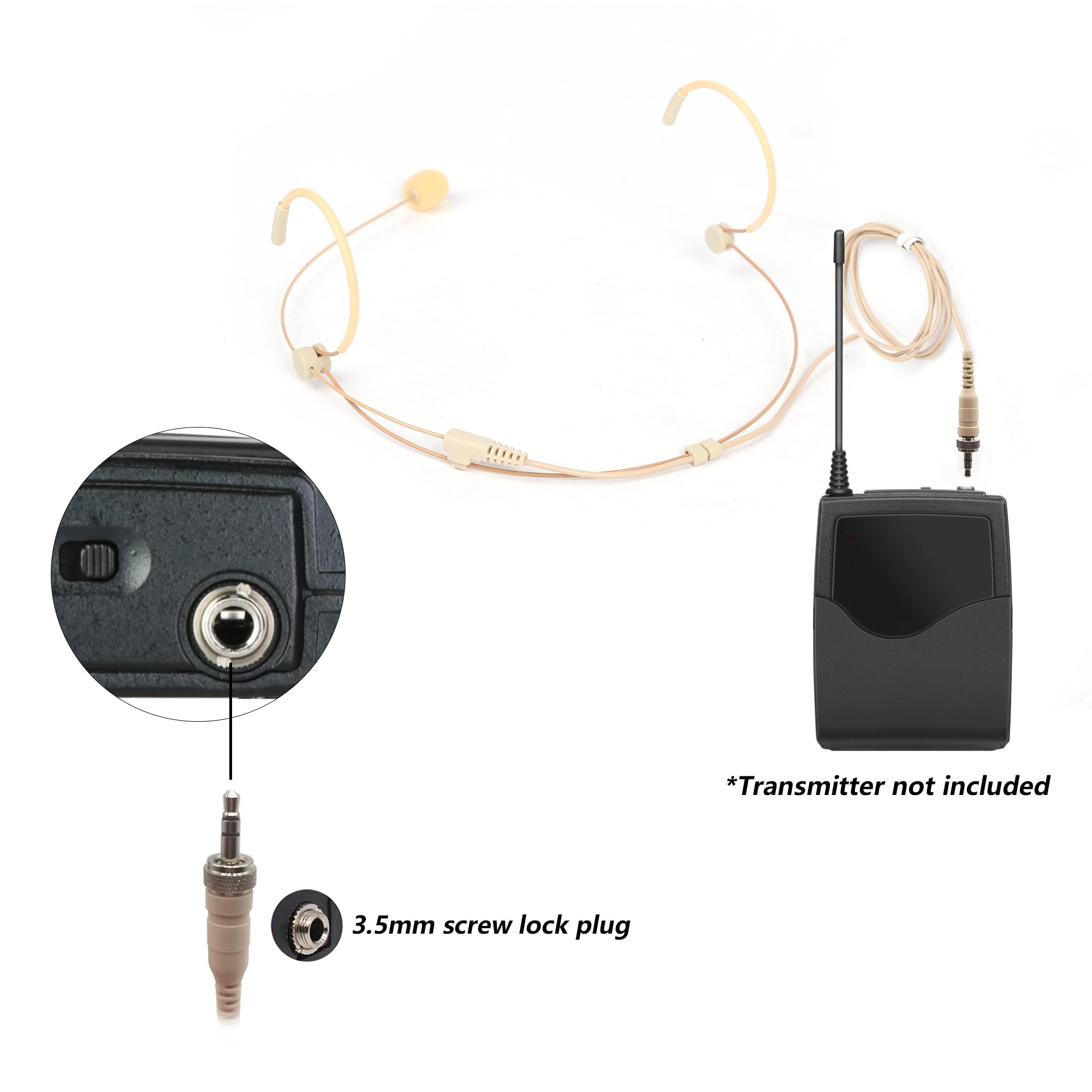 JTLAU Headworn/Headset Microphone Wired, Dual Over-Ear Headset Mic - Image 3