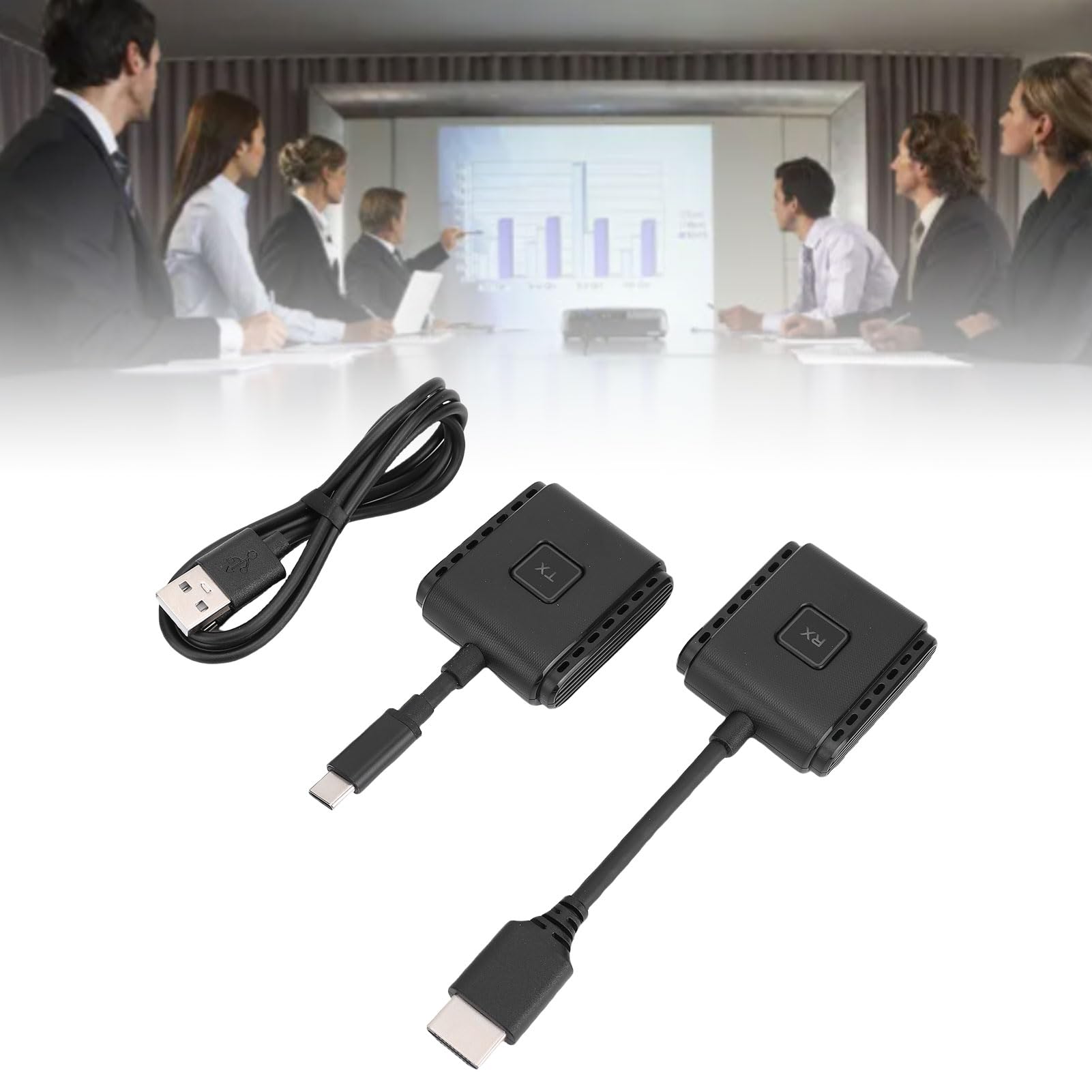 Cuifati Bezprzewodowy Nadajnik i Odbiornik HDMI, Wyjście 1080p, Wtyczka i Odtwarzanie Przenośne Przenośne Strumieniowanie 5G + 2.4G dla Wideo i Audio do Monitorowania z Laptop /