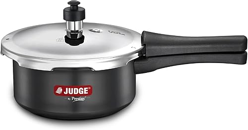 JUDGE Vista - Olla a presión con tapa exterior de inducción anodizada dura con tapa de acero inoxidable, 2 litros