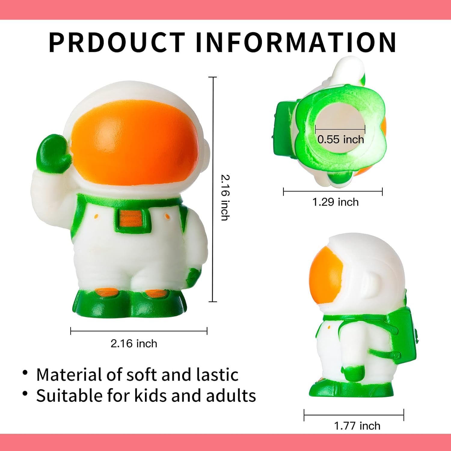 PLUSPOINT Finger Puppets Space Astroanut 5 PCS Rubber Puppets for Stories with Hands Waterproof Vinyl Cute Finger Props Figures Novelty Toys Gift for Kids Toys Party Favors Goodie Bag Fillers (Space) 4