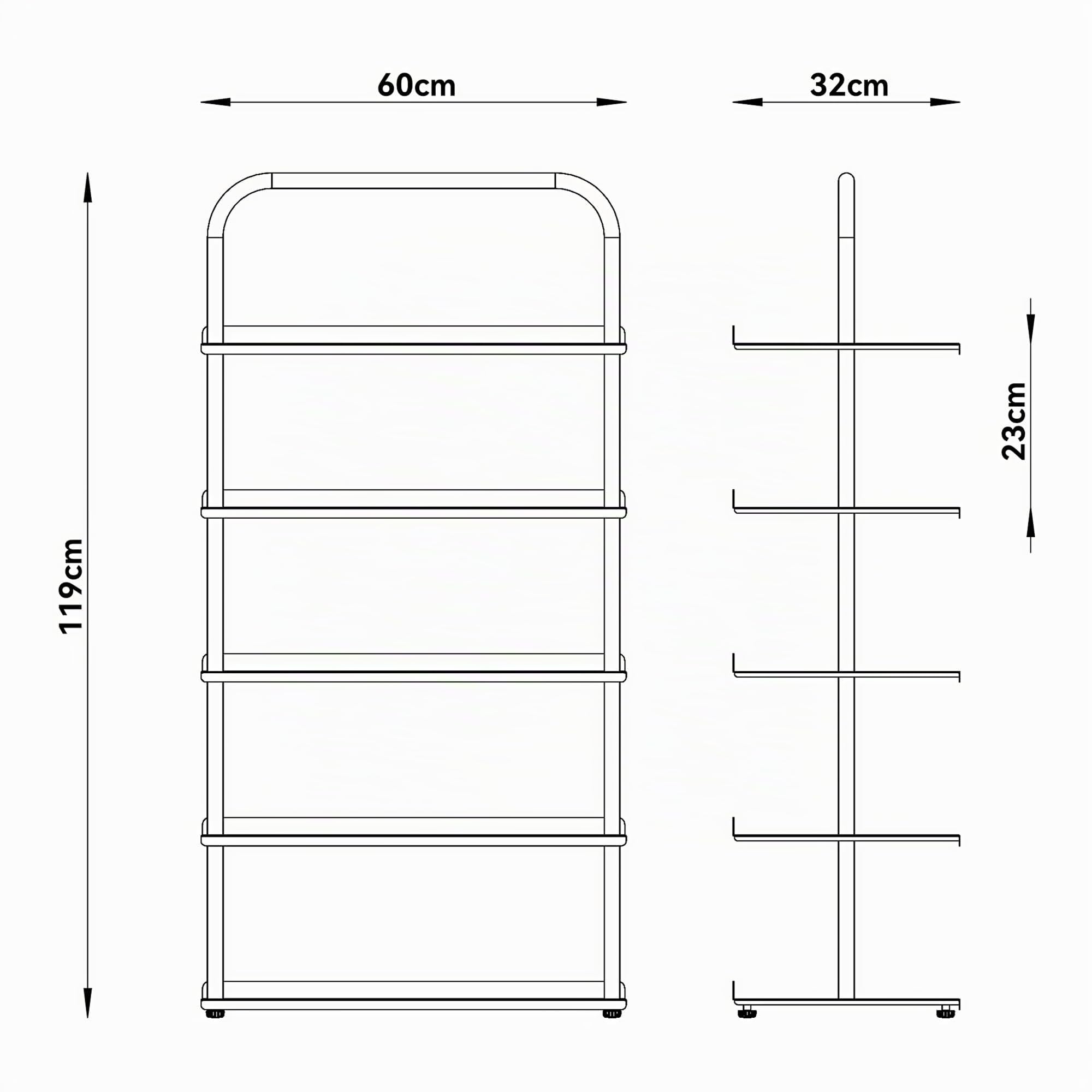 [en.casa] Scaffale Portascarpe a 5 Livelli Scarpiera Porta Oggetti in Acciaio 5 Ripiani per 10 Paia di Scarpe Calzature 119x60x32 cm Corridoio Ingresso Camera da Letto - Antracite