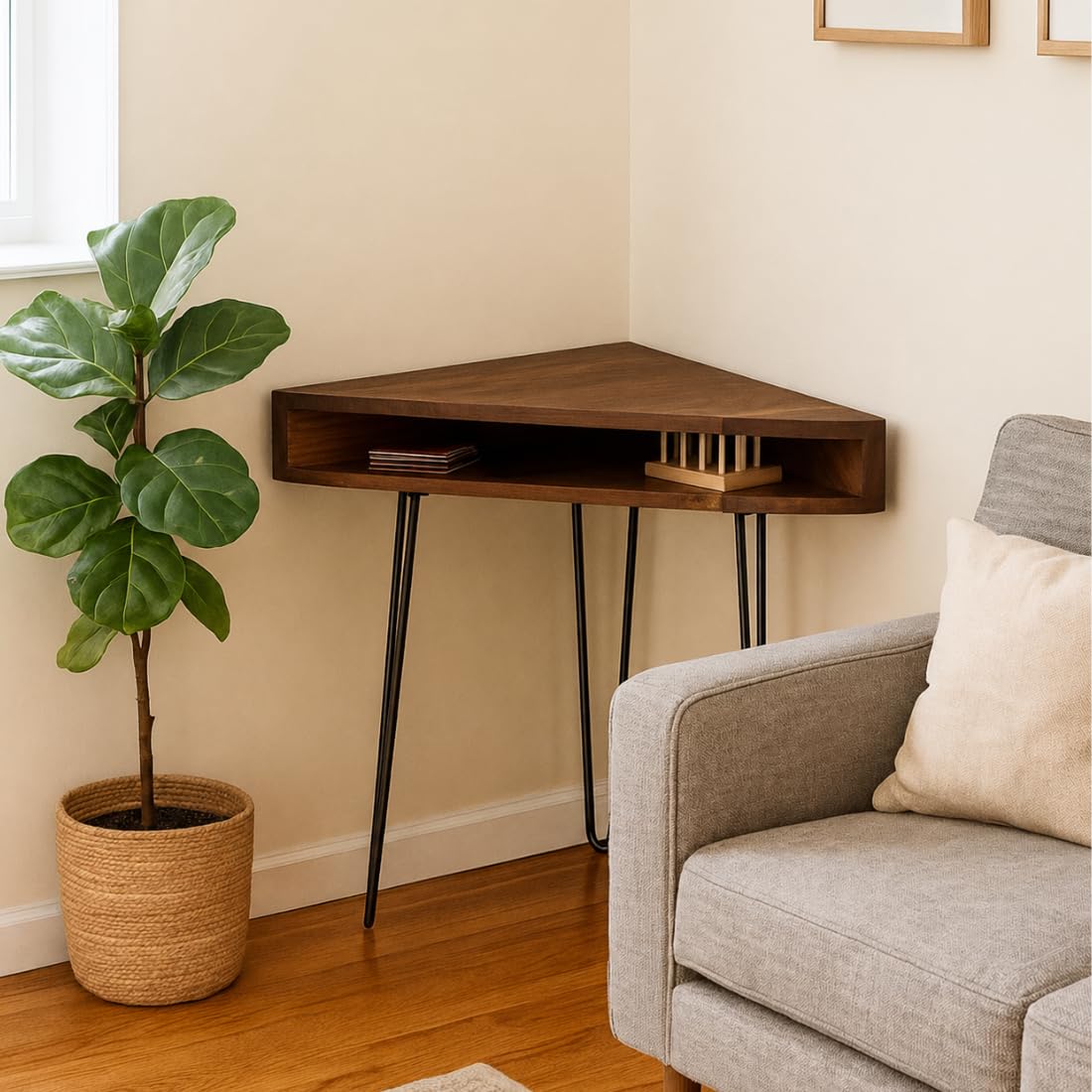 Wooden Expert Desk for Study | Wooden Desktop Table for Home | Wooden Study Table Laptop Office Desk | Corner Table for Living Room Decor | Corner tv Unit