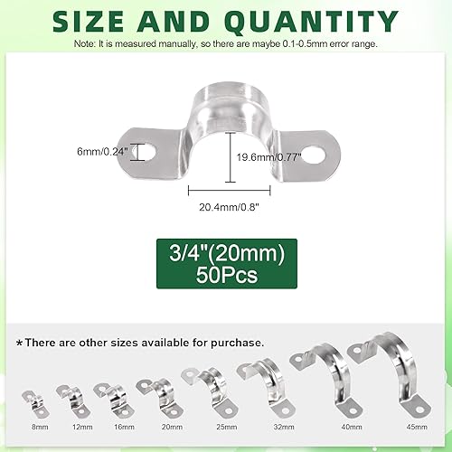 Miniatura 41 de Keadic 30 Uds M32 Dos Agujeros Correa U Soporte Tubo Correa Tensión Clips Acero Inoxidable Resistente Tubo Rígido Abrazadera