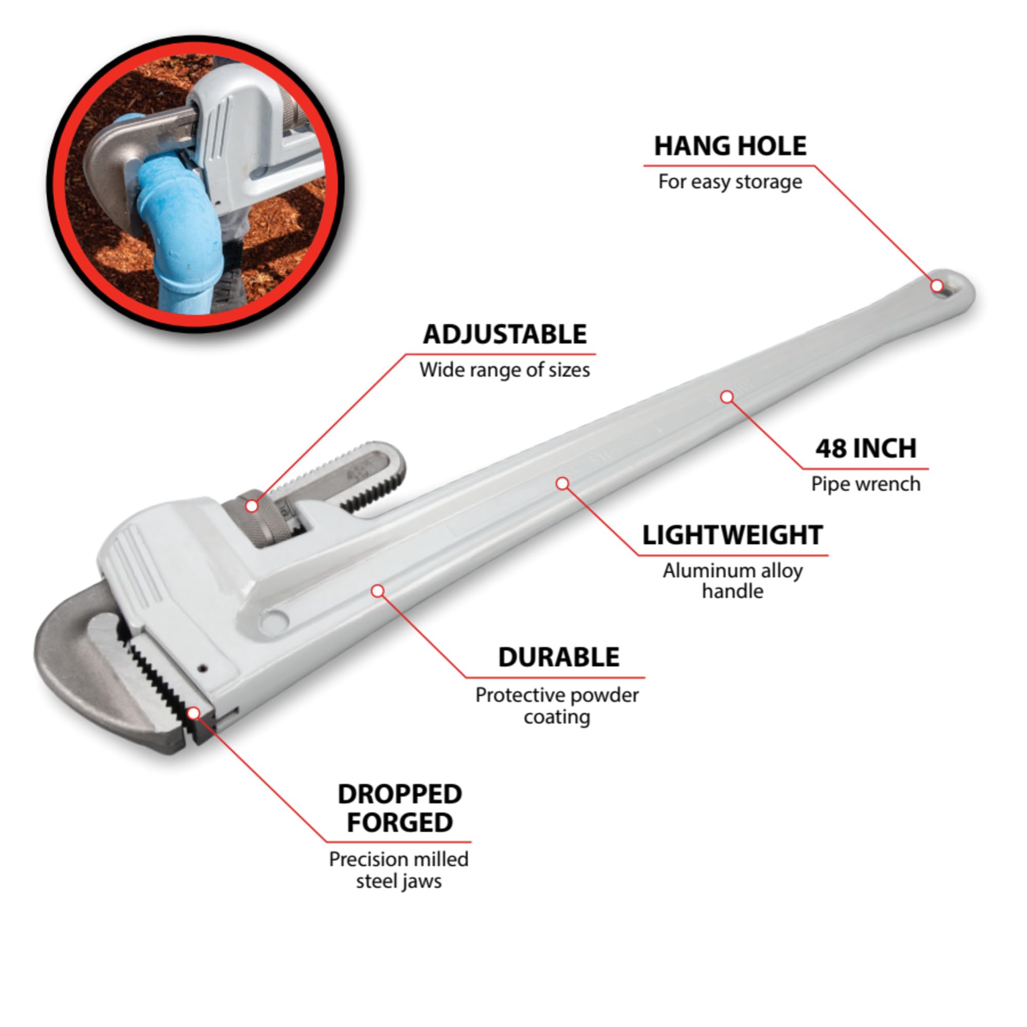 Rendimiento herramienta – Llave para tubos, W2148