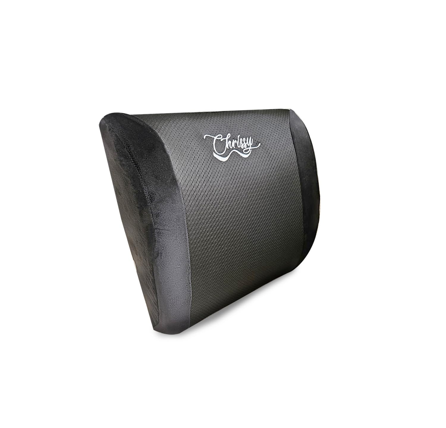 Chrissy Lumbar Support Pillow for Office Chair & Car | Memory Foam Back Cushion for Pain Relief & Posture Support | Breathable Mesh Cover, Adjustable