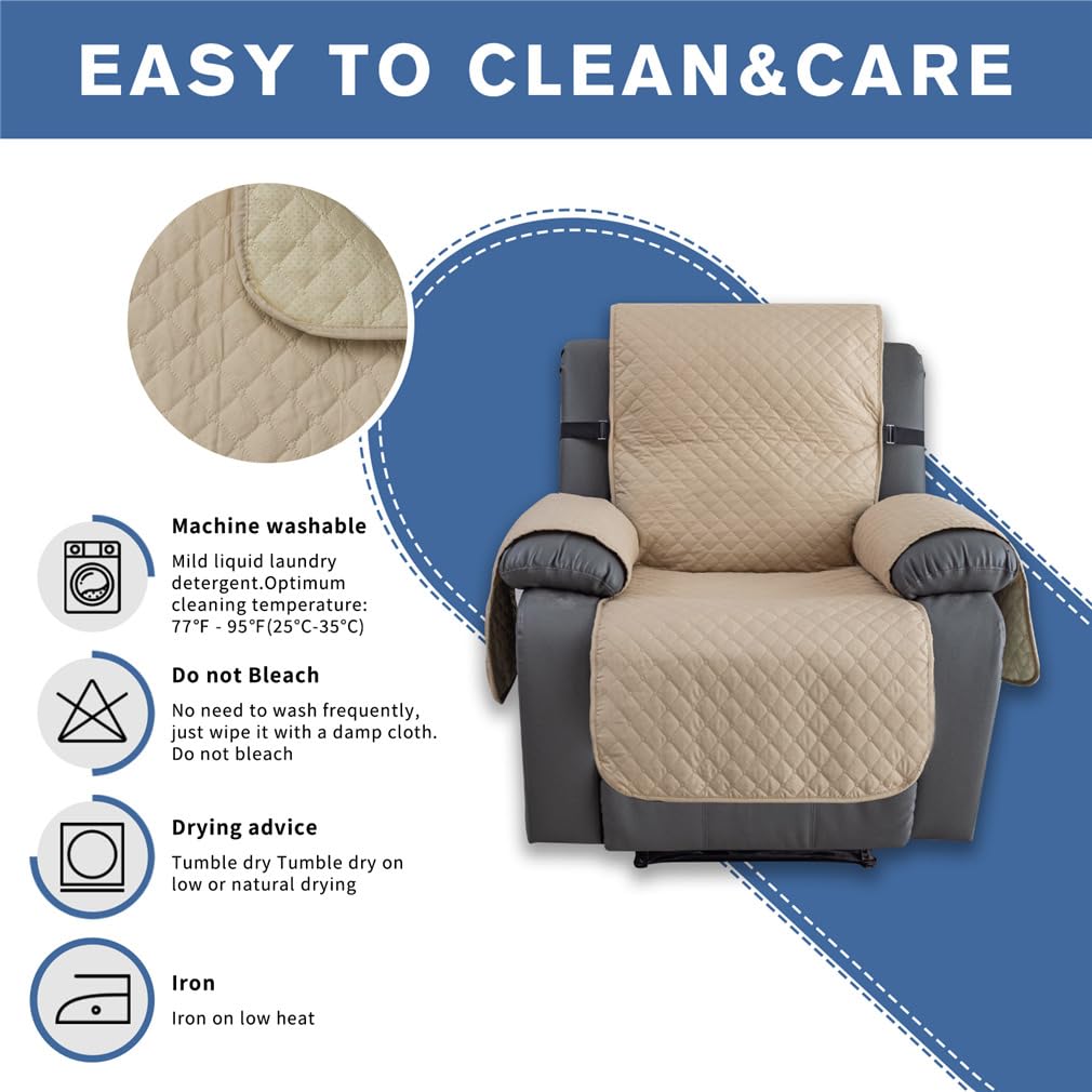 Coprisedia reclinabile impermeabile per sedia elettrica protezione mobili per soggiorno beige fodera per poltrone 1 posto