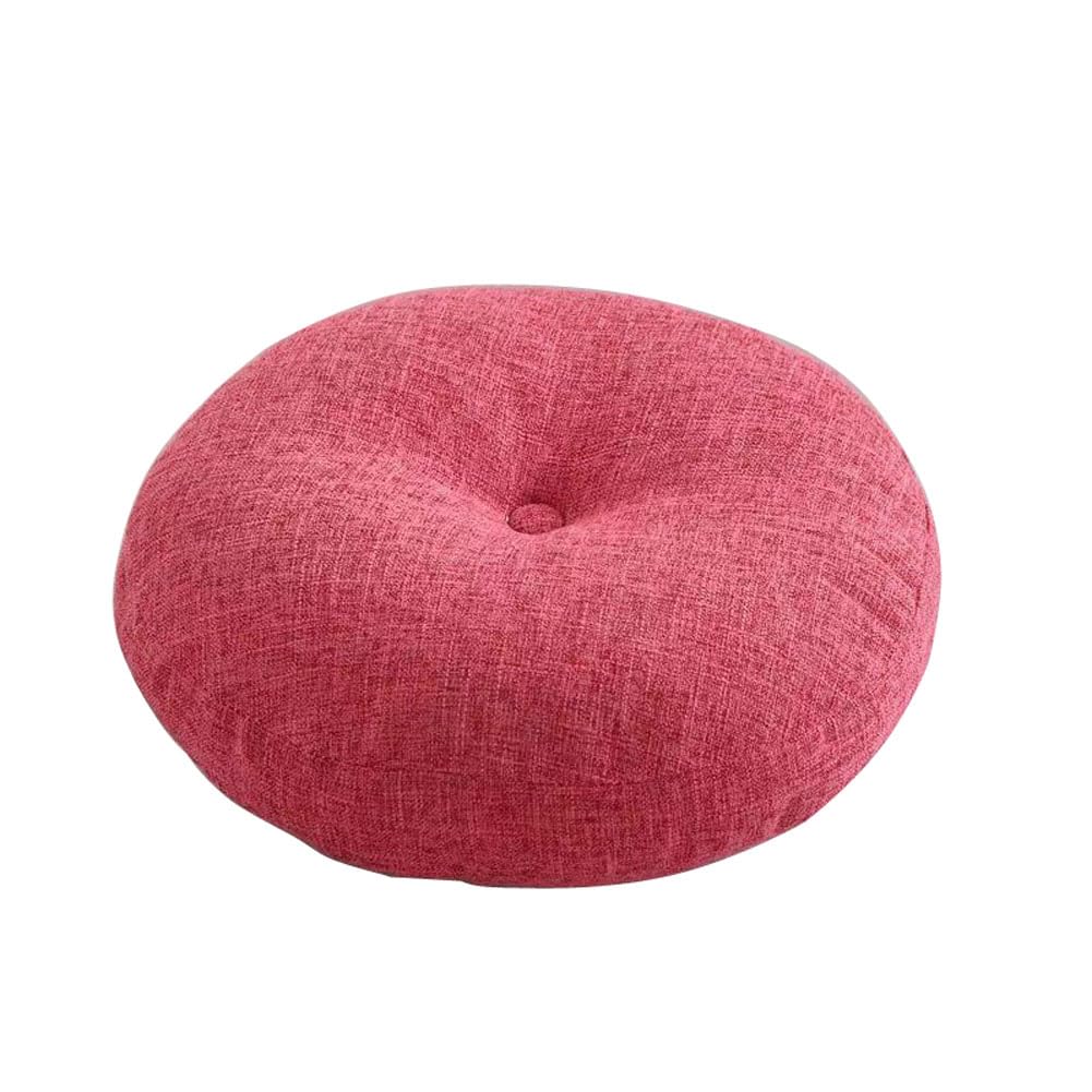 Coussin d'assise épais contre les chaises dures en lin rose 50x50 cm
