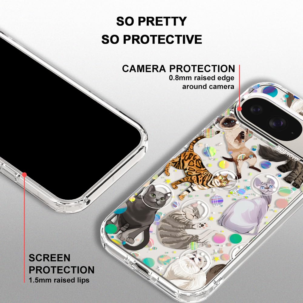 MOSNOVO Case for Google Pixel 10 & Pixel 10 Pro, [Buffertech 6.6ft Military-Grade Drop Protection] [Anti Peel Off Tech] Clear TPU Bumper Phone Case Cover Design - Cute Cherry — view 492
