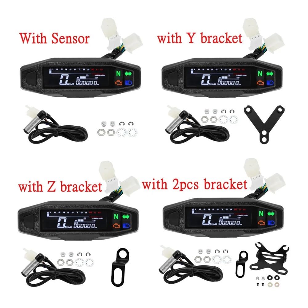 Tachimetro Moto Universale Mini RPM Gauge Misuratore Di Moto Tachimetro Contachilometri Digitale Strumento Carburatore A Iniezione Elettrica Per KR200