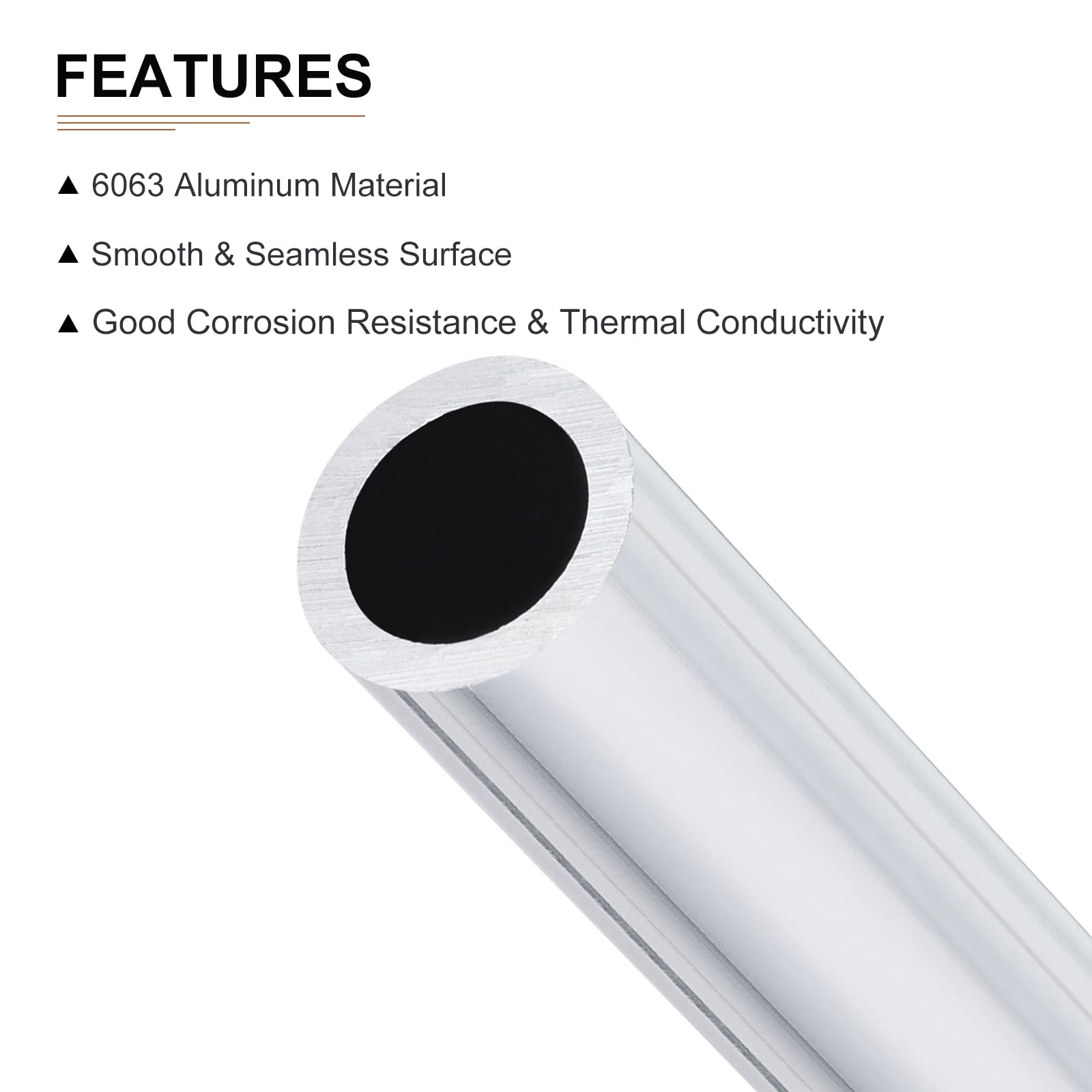 DTGN 11.8"x0.39"x0.28"(LxODxID) Seamless Aluminum Round Tube - 3Pack - Good for DIY Crafts - 6063 Aluminum Straight Tubing - Silver - Image 3