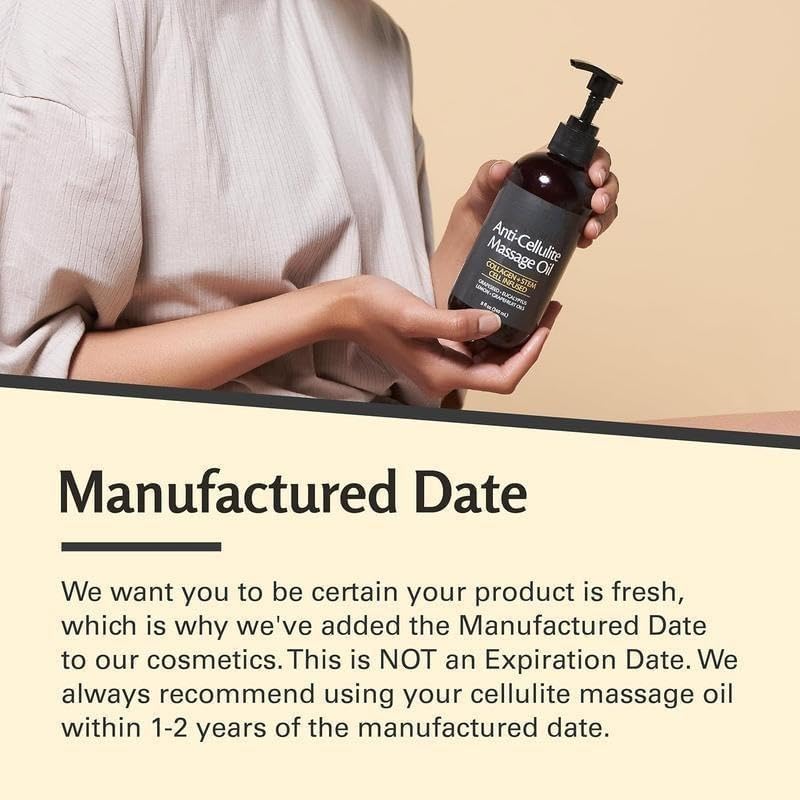 Miniatura 6 de Aceite de masaje corporal reafirmante con colágeno y células madre, ayuda a suavizar la apariencia de la celulitis y mejorar la textura de la piel,