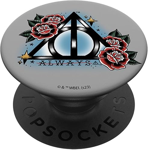 Miniatura 6 de Harry Potter Always Deathly Hallows Symbol Floral Retrato PopSockets MagSafe PopGrip para iPhone
