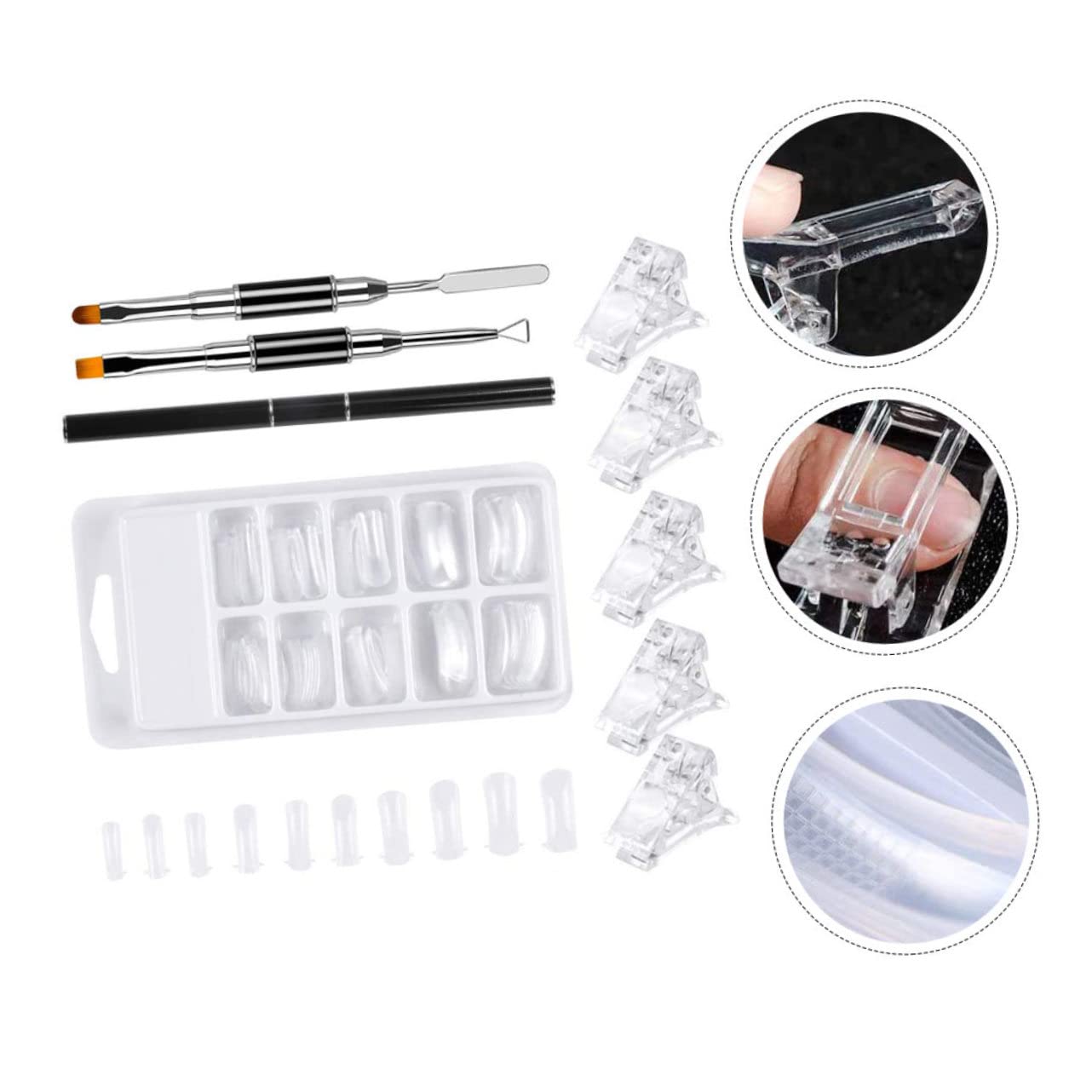 FRCOLOR 3sets Estensione Unghie Kit Con Mold Per Unghie e Unità Di Strumenti Di Bellezza Per Nail Art Uso Professionale e Domestico Facile Applicazione e Decorazione