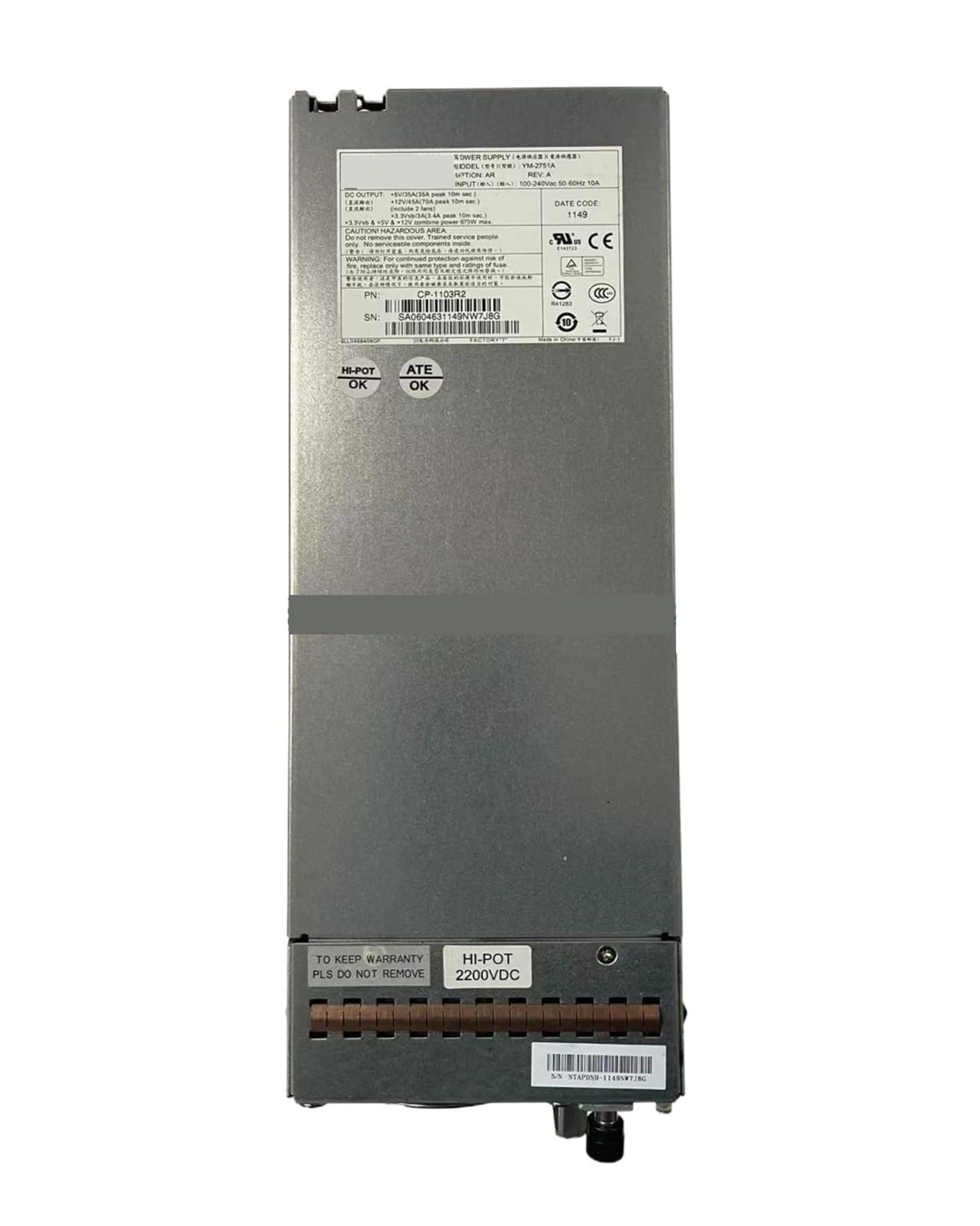 Alimentation FAS2040 2020 YM-2751A CP-1103R2 pour baie informatique