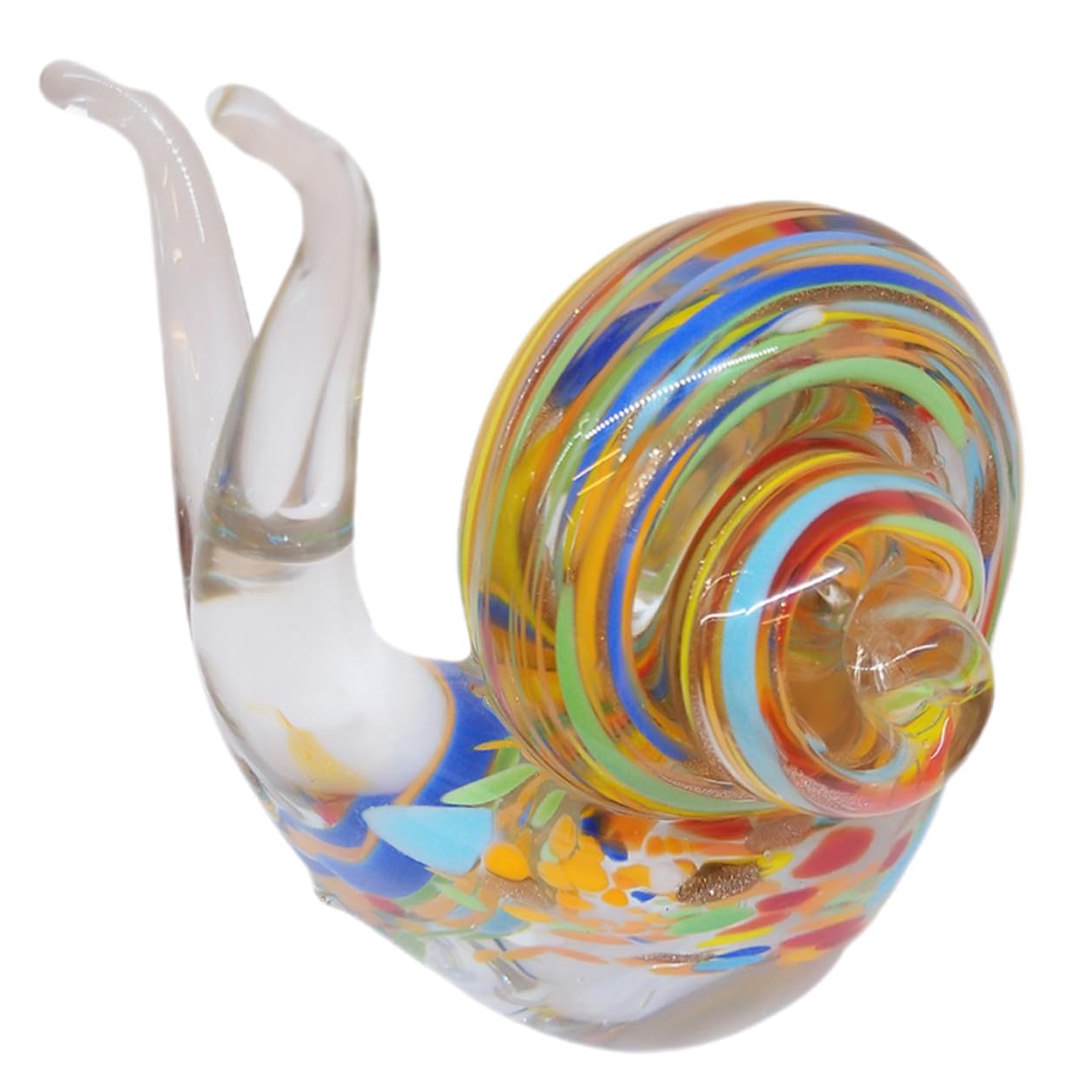 Petite statue artisanale en verre d'escargot : cadeau créatif et original
