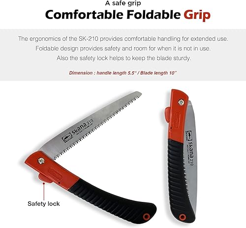 Miniatura 6 de CustomGrips CustomGrips SK-800 - Sierra plegable profesional de dientes medianos de 8.3 pulgadas + hoja es reemplazable