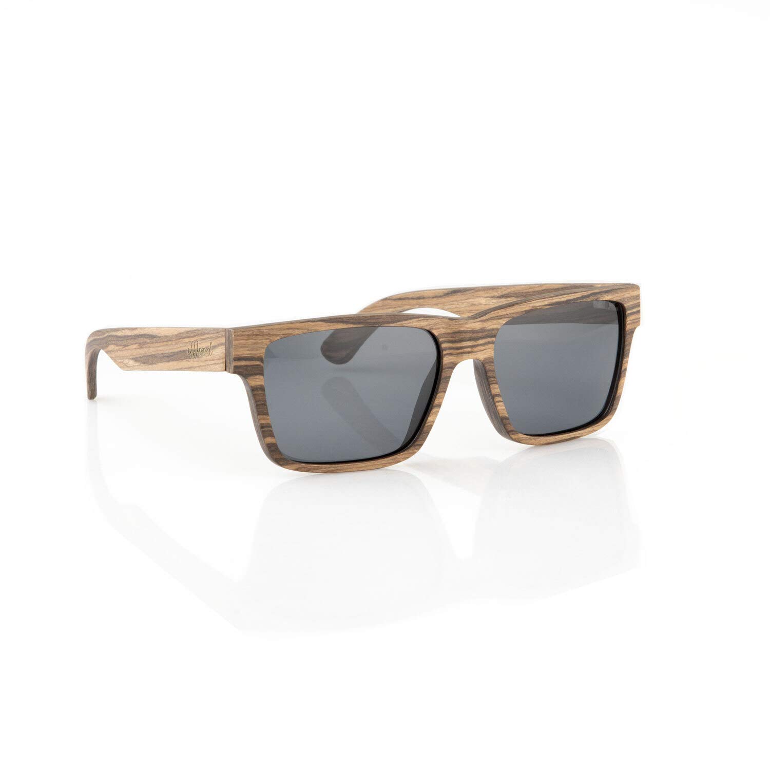 iWood Sonnenbrille aus Holz/Echtholz/Echtholzbrille/Holzbrille - Modell 08 Ebenholz - für Damen und Herren - UV400 mit Polarisationsfilter (polarisiert) - Brillenmanufaktur aus Deutschland