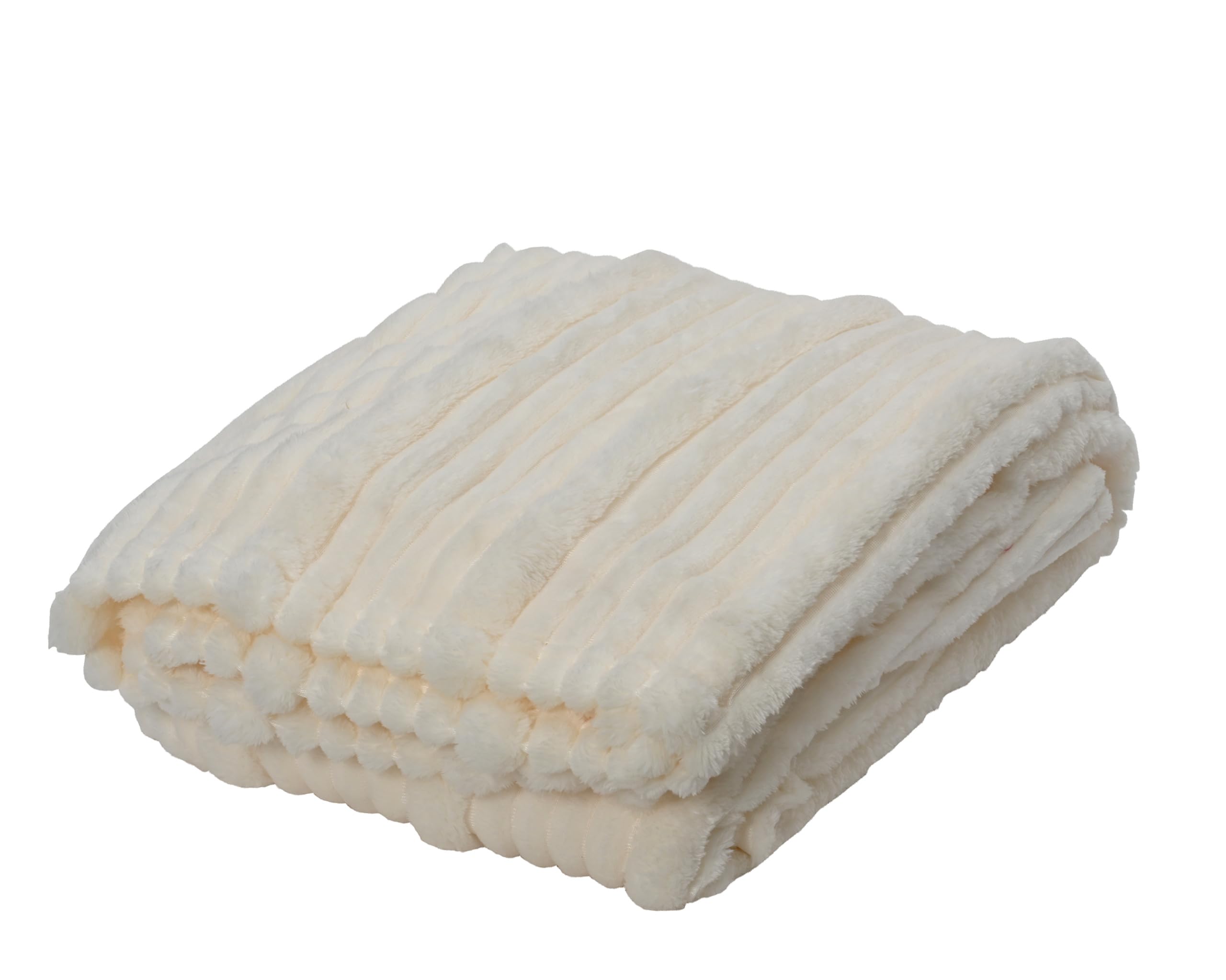 Couverture polaire douce contre le froid Kaemingk 130x170 cm blanche chaude