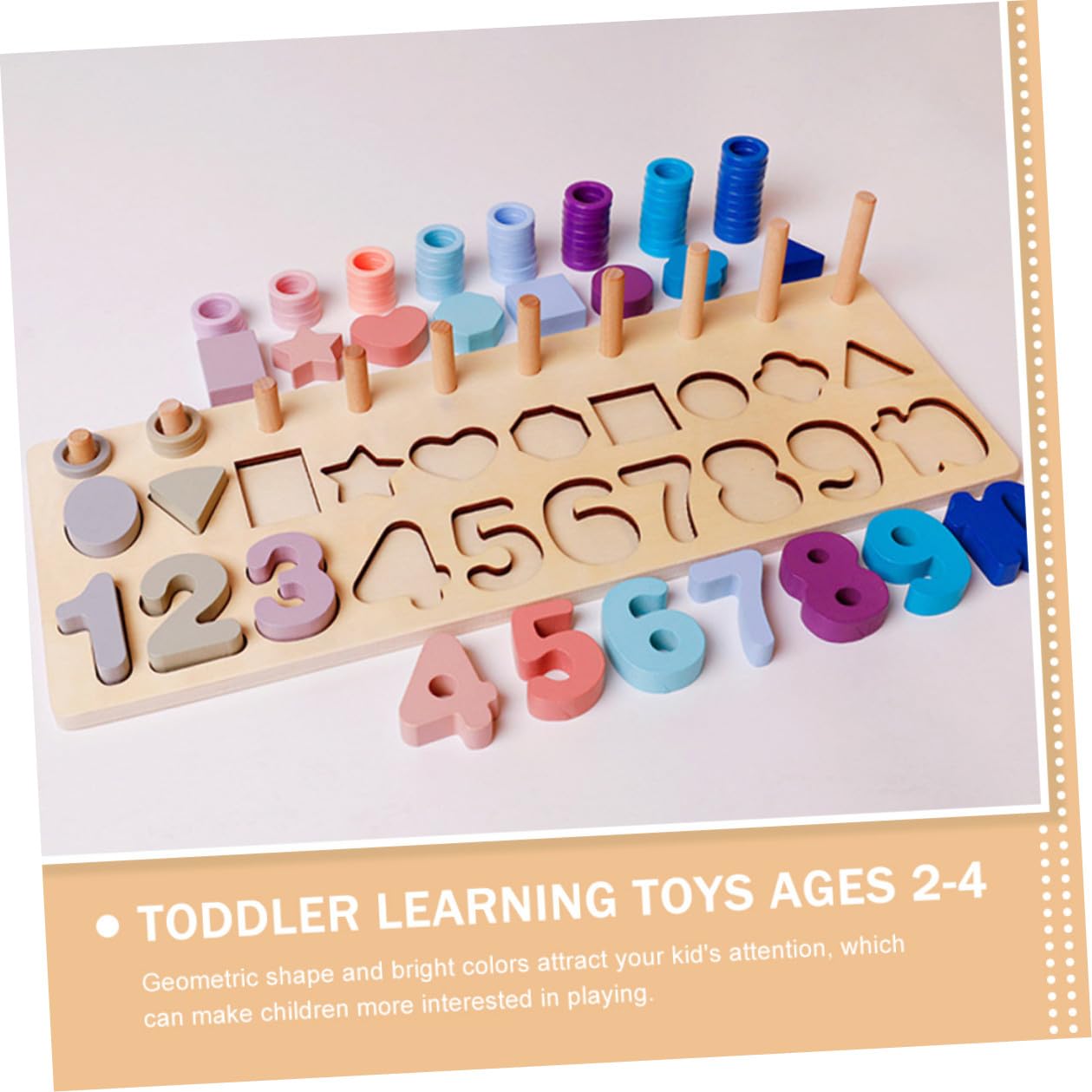 Mikinona Rompecabezas de Madera Formas Geométricas para Aprender Mientras Juegan, Juguetes Educativos para Niños Pequeños de 2 a 4 Años