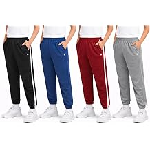 RBX Boys Sweatpants, 4-Pack Performance Joggers, Elastic Waist & Pockets