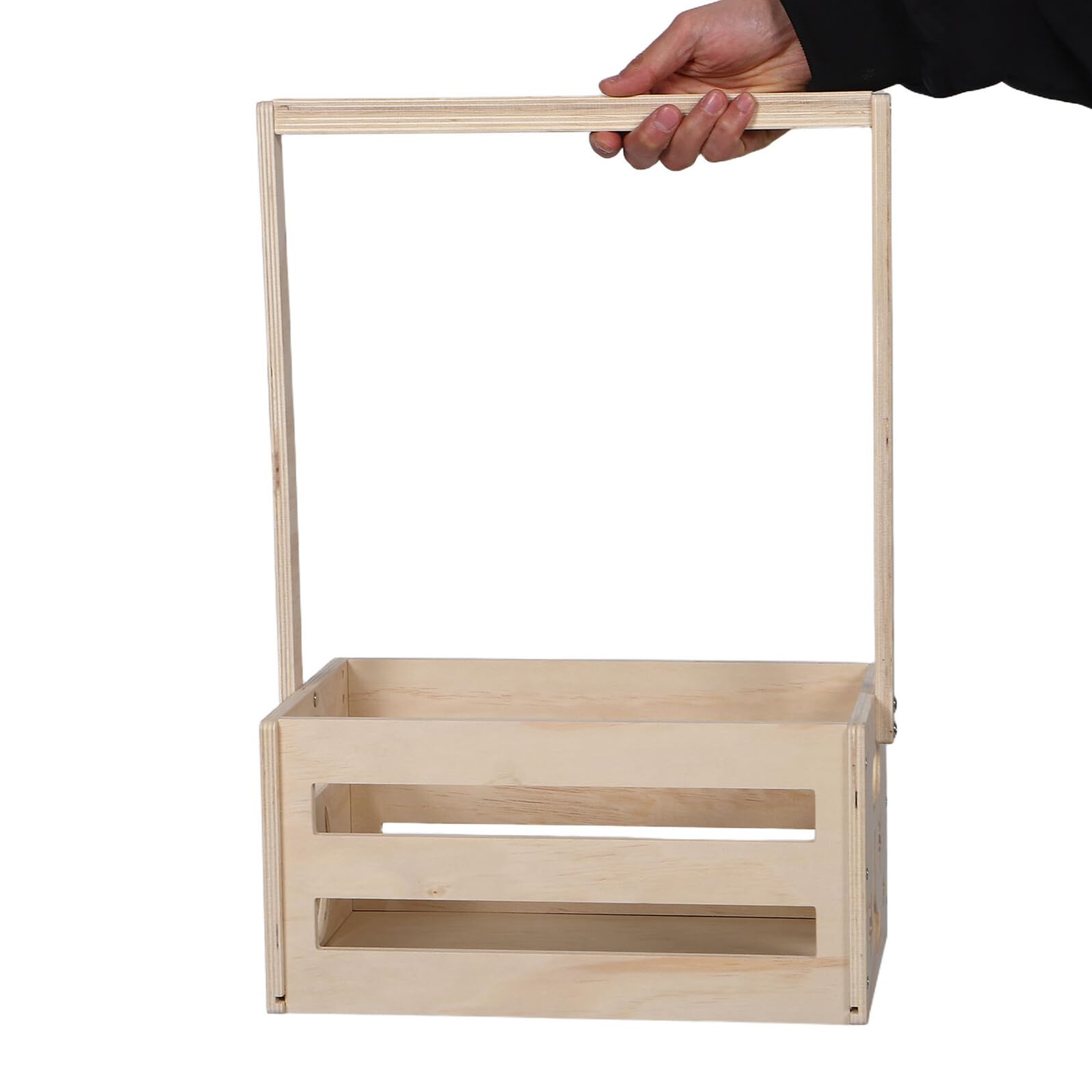 Armadio in Legno con Maniglia e Appendiabiti ad Altezza Bimbo, Contenitore per Vestiti e Giocattoli, Organizer Sospeso per Cameretta e Regalo Shower