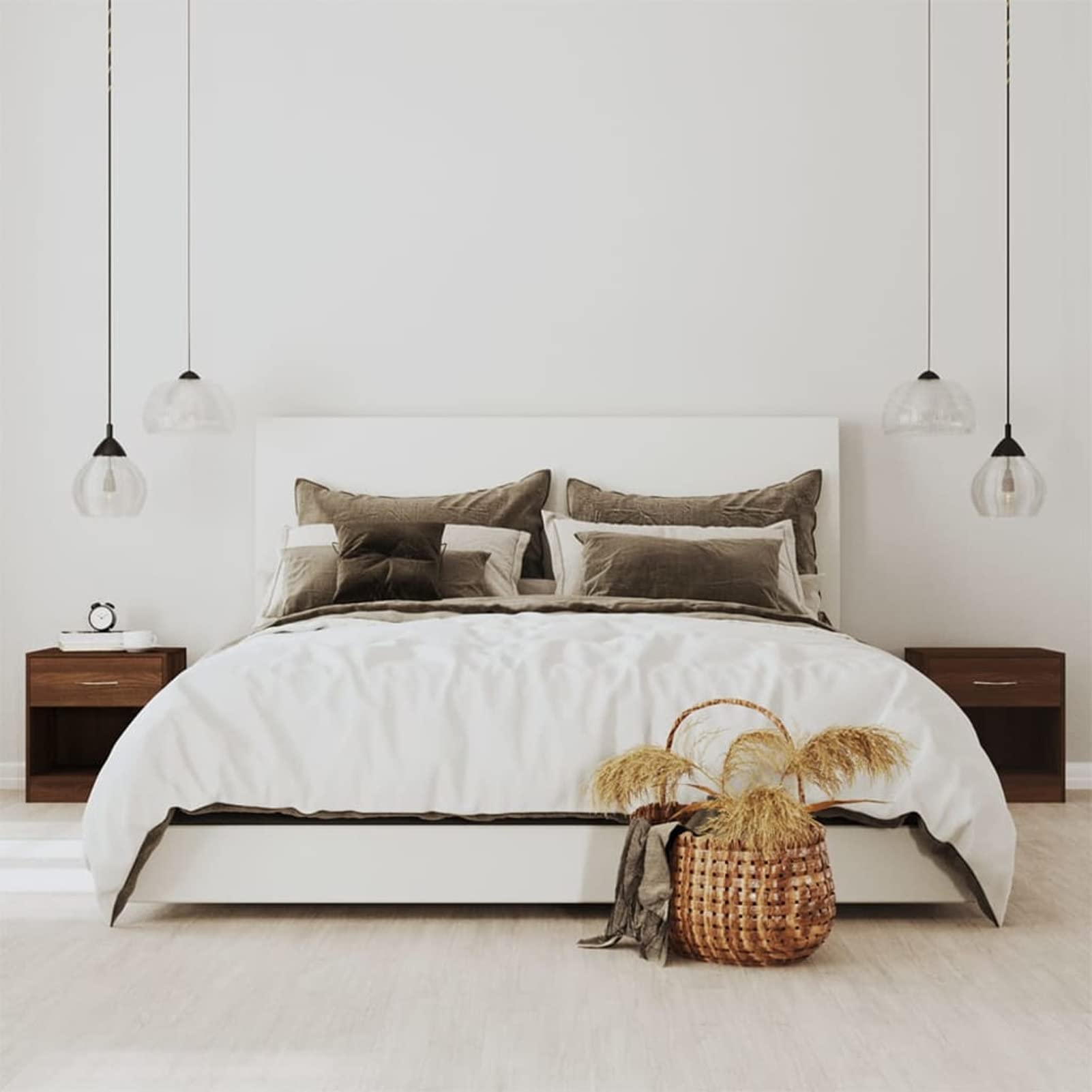 LAPOOH Comodini 2 pezzi con cassetto marrone rovere, comodini, comodini, comodini per soggiorno, camera da letto - 342588