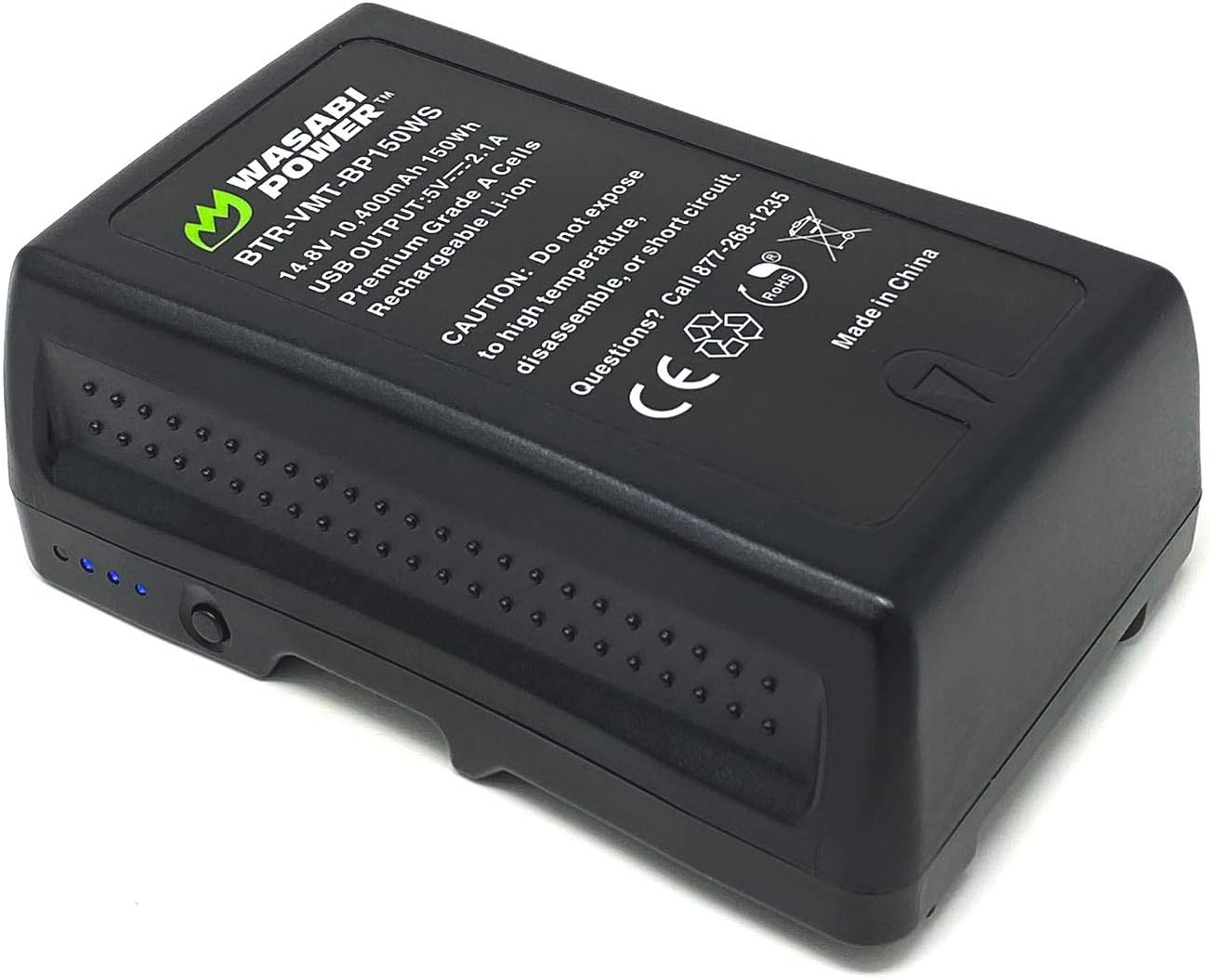 Wasabi Power V Mount/V Lock Battery (150Wh, 14.8V, 10400mAh) Rechargeable Li-ion Battery for Broadcast Video Camcorder, Compatible with Sony HDCAM, XDCAM, Digital Cinema Cameras and Other Camcorders