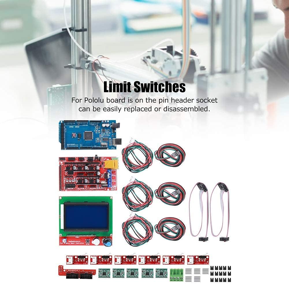 3D Druckerkit RAMPS 1.4 + für Mega 2560 CH340 + 12864 Controller + A4988 Spanplatten Teile, 3D Druckerzubehör Passend für Reprap Drucker