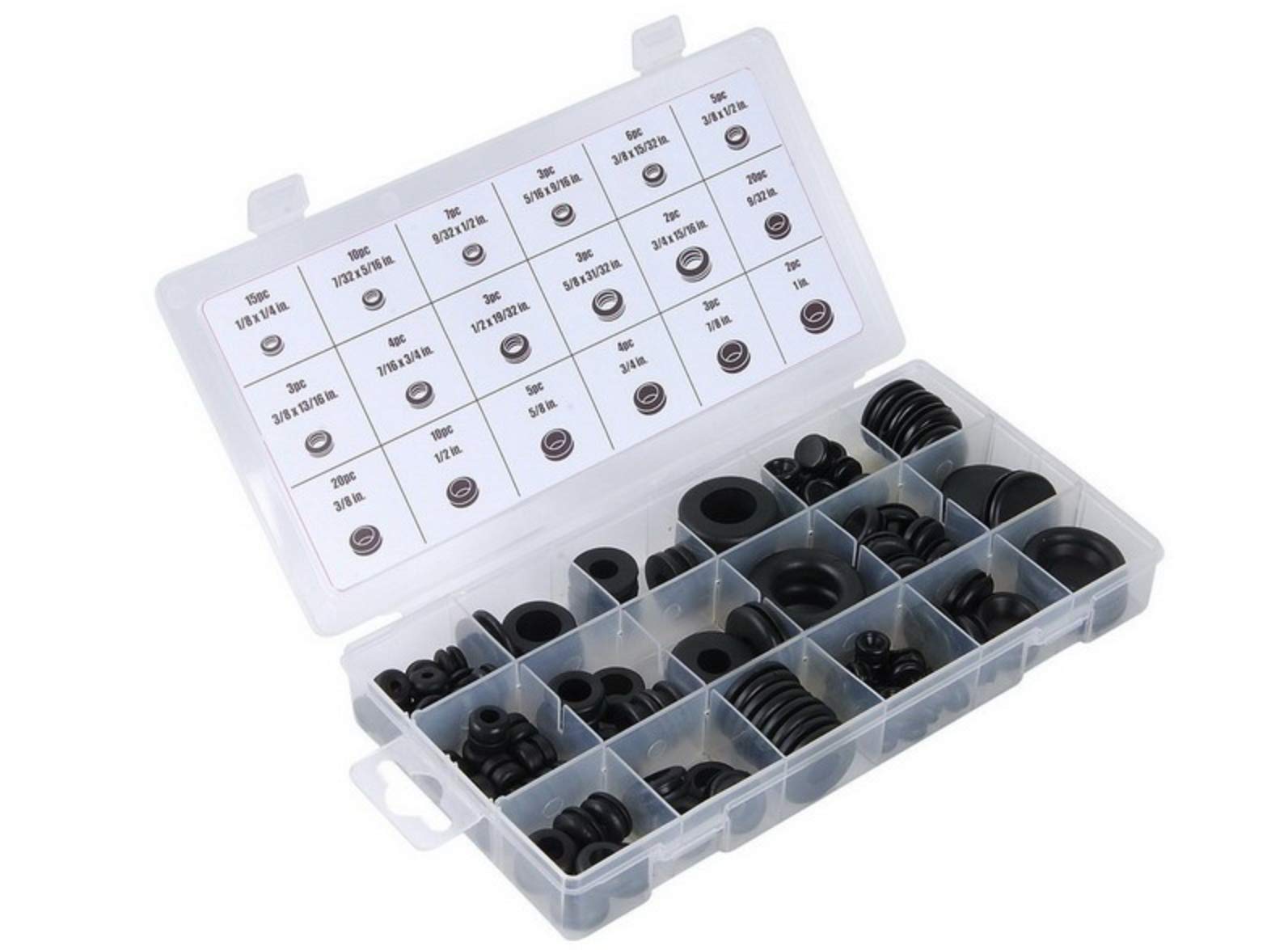Tactix Rubber Grommet Assortment Set (125 Piece)