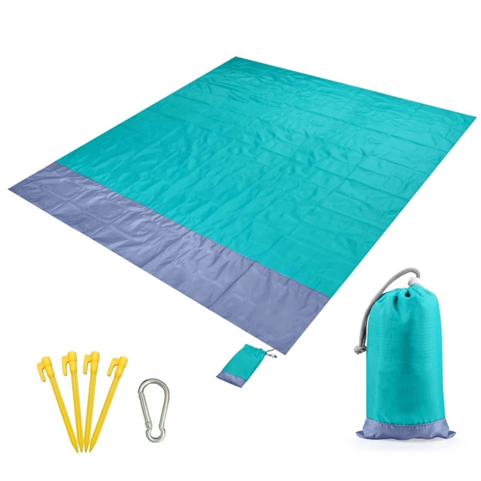 Tappetino da spiaggia, tappetino campeggio for esterni, pieghevole, portatile, senza sabbia(Green)