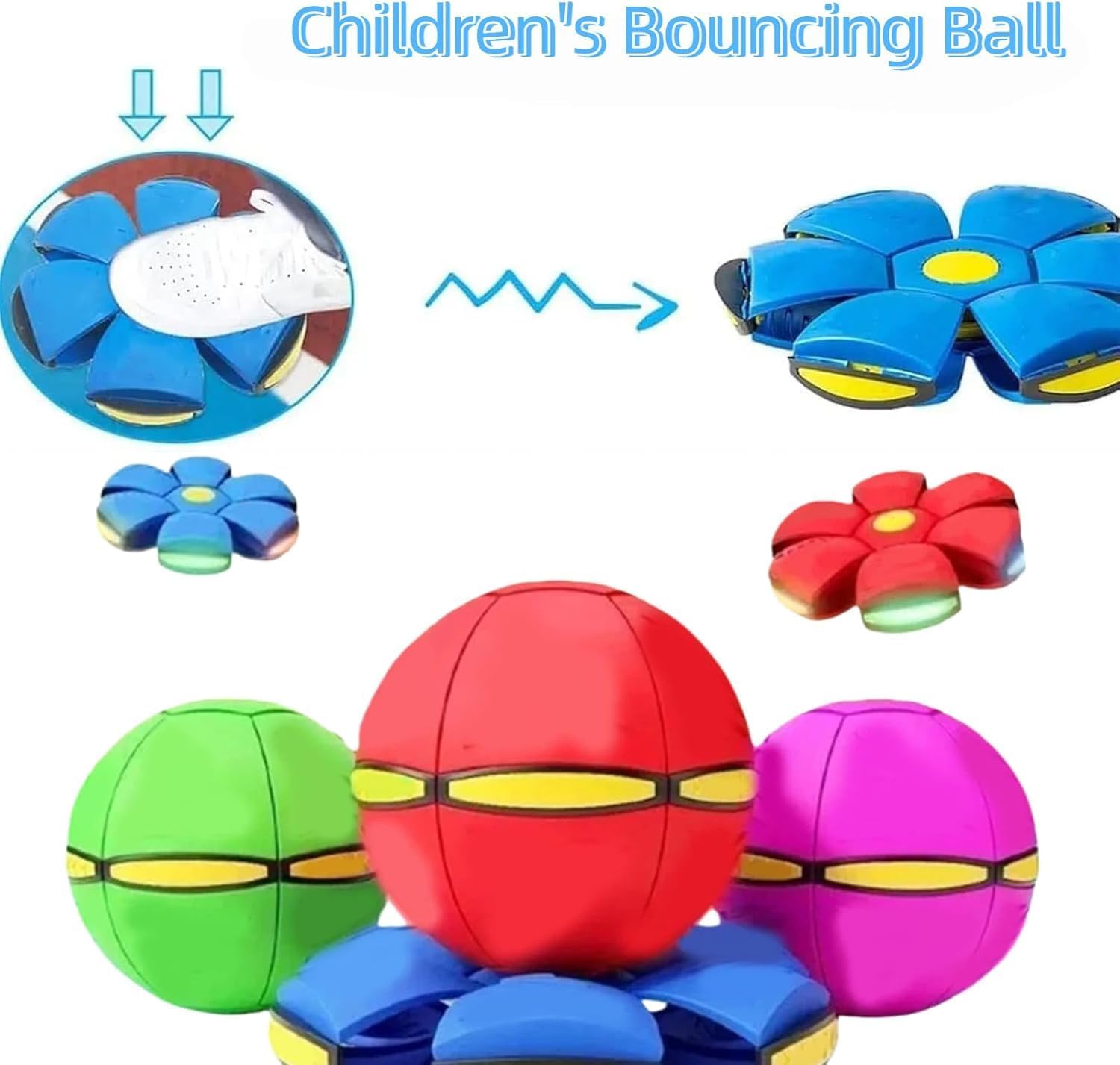 Magic Metaball Bouncing Ball, Children's Bouncing Ball, Magic Flying Saucer, Parent-Child Interaction, Transformation Flying Toy with 6 Light - Image 5