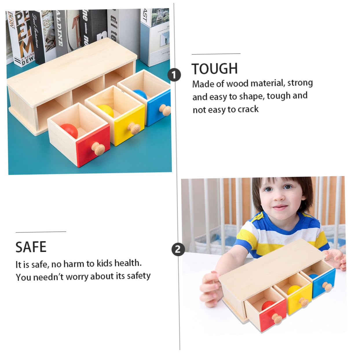 Hohopeti Giocattolo Educativo per Anni Round-Ball Drawer in Materiale Sicuro Aiuto Didattico per Riconoscimento Colori e Oggetti Gioco Genitore-Figlio per Apprendimento Precoce