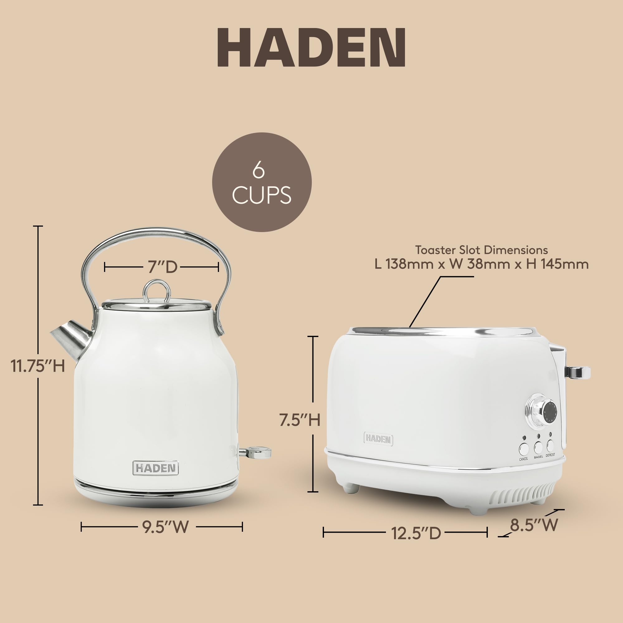 Amazon.com: Haden Heritage 1.7 Liter Stainless Steel Body Retro