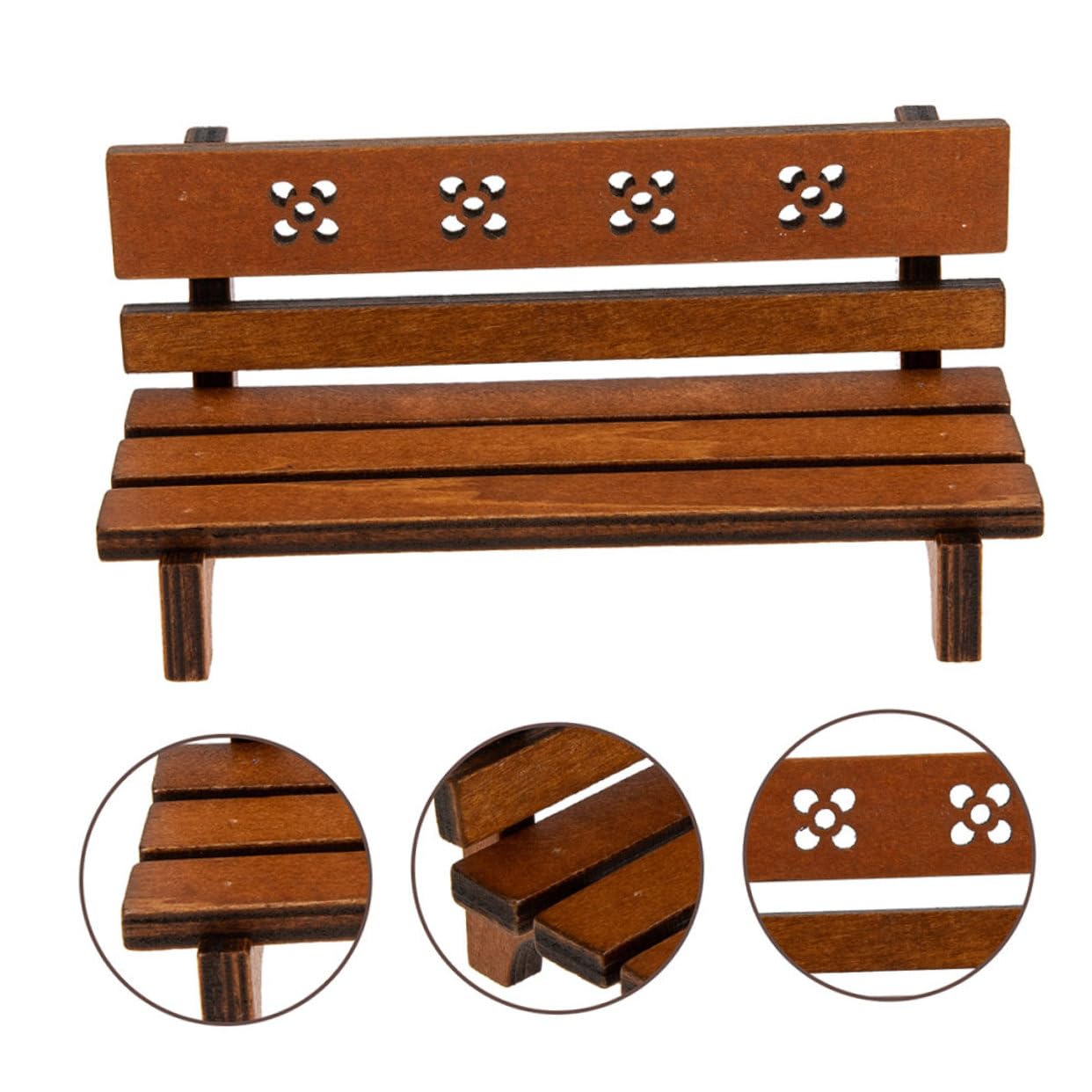 BESPORTBLE 2 Piezas De Mini Bancos De Madera Para Casa De Muñecas – Decoración En Miniatura Para Dormitorio Y Comedor