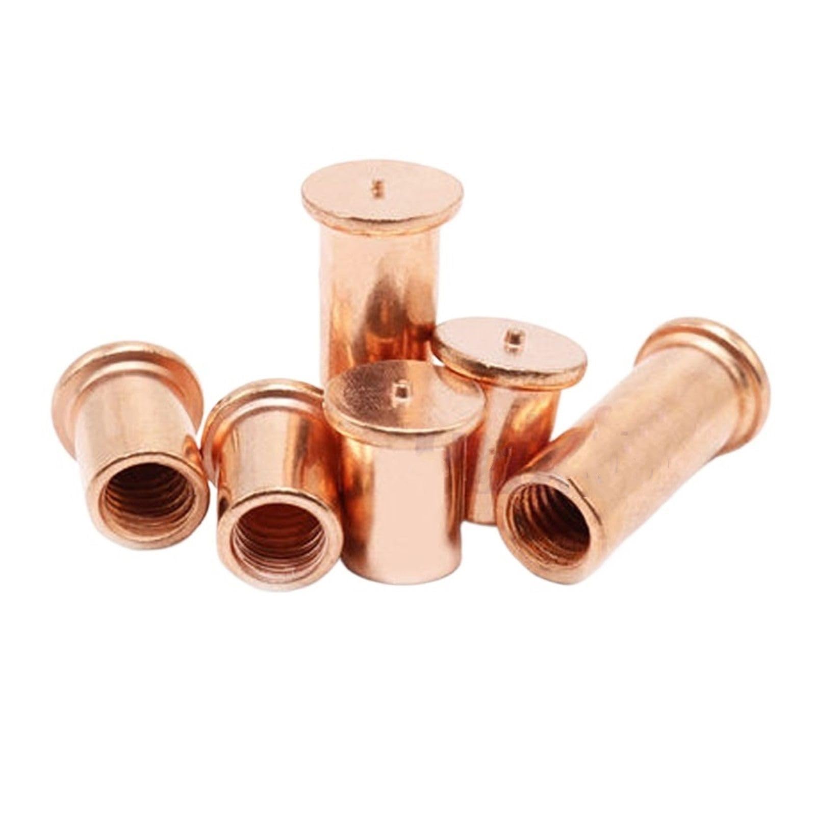 Pernos de soldadura, M3 M4 M5 M6 * L Tornillos separación pernos chapados en cobre Rosca pasador M4X5 mm 100 piezas(M6X14mm 50Pcs)