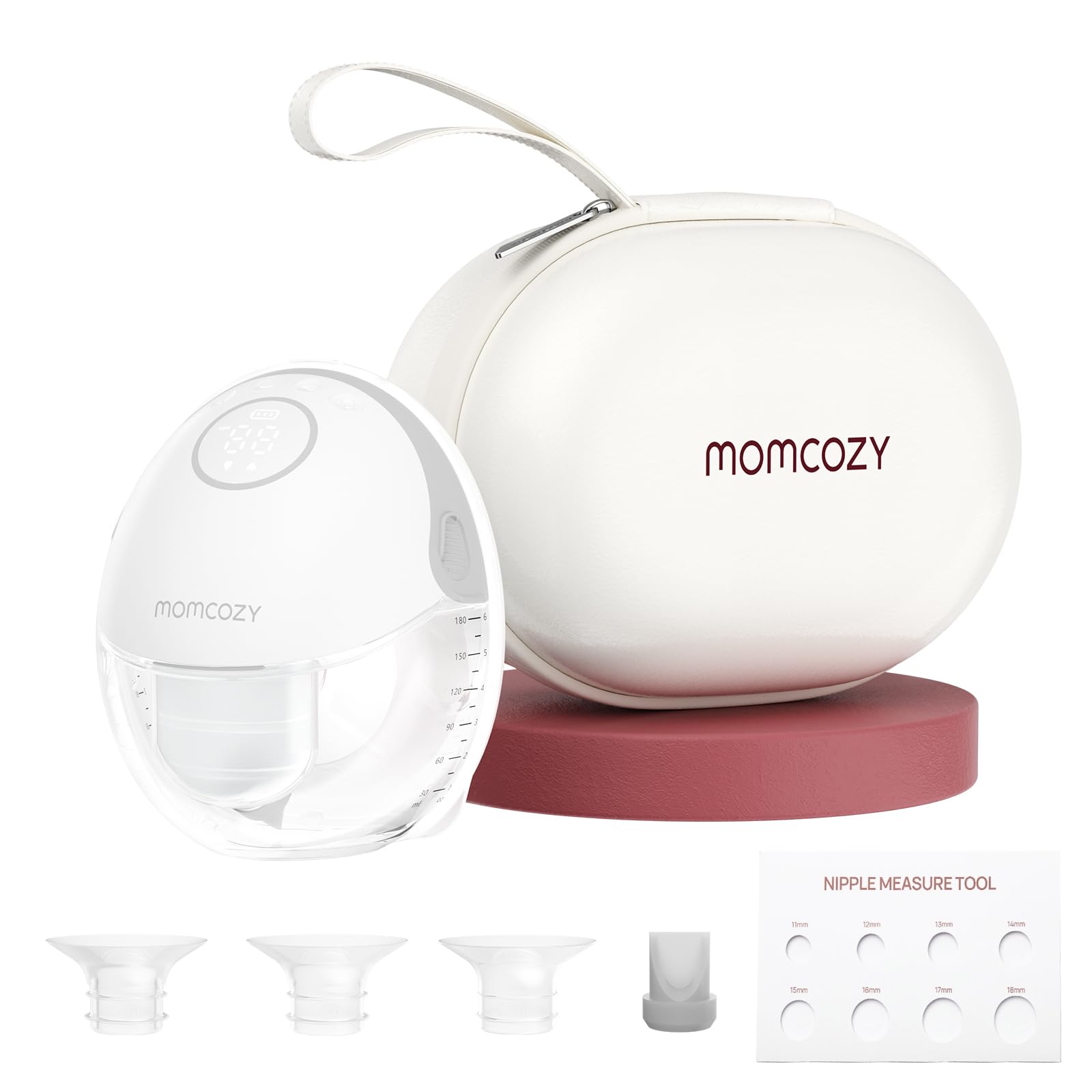 Momcozy Breast Pump Hands Free Mobile Style | M6, Wearable Breastfeeding Pump Ideal Rhythm for More Milk, DoubleFit Flange More Fit & Discreet with 3 Modes & 9 Levels, 24mm - 1 Pack Quill Gray