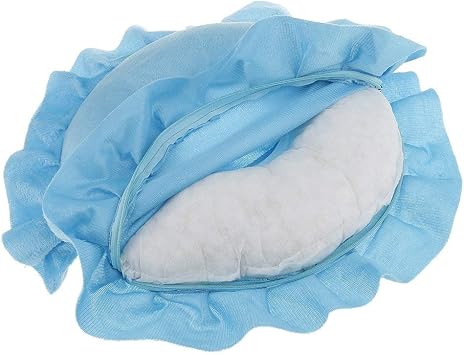U Shaped Neck Support Cushion Soft Spa Salon Massage Table Cradle Face Pillow Neck Head Cushion Travel Flight Neck Pad - Sky Blue