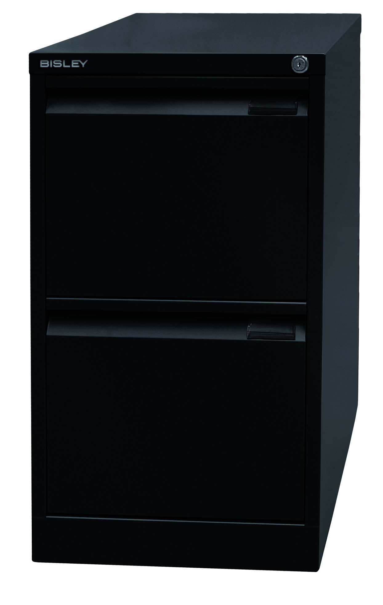 BISLEY Hängeregistraturschrank, einbahnig, DIN A4, 2 HR-Schubladen, Metall, 633 Schwarz, 62.2 x 41.3 x 71.1 cm