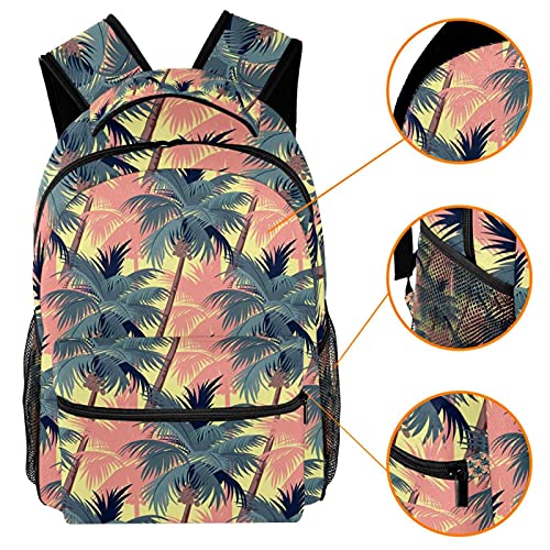 Sac à dos d'école décontracté imprimé palmier tropical pour ordinateur - 3