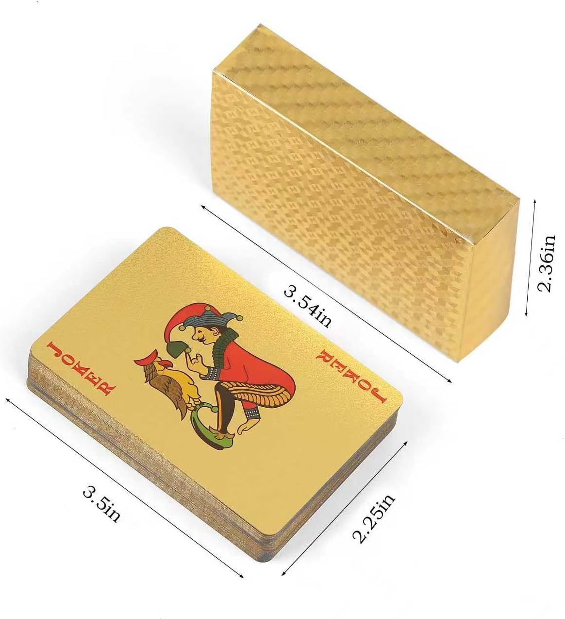 Cool Gold Waterproof Playing Cards, 2 Decks of Cards Playing Card, Premium Plastic Poker Cards for Game Night & Party Table Games