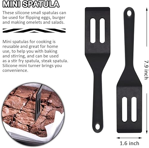 Miniatura 3 de Espátulas pequeñas, 4 piezas, espátula de silicona fácil de limpiar, espátula flexible para brownie, mini espátula de silicona para pescado, arroz